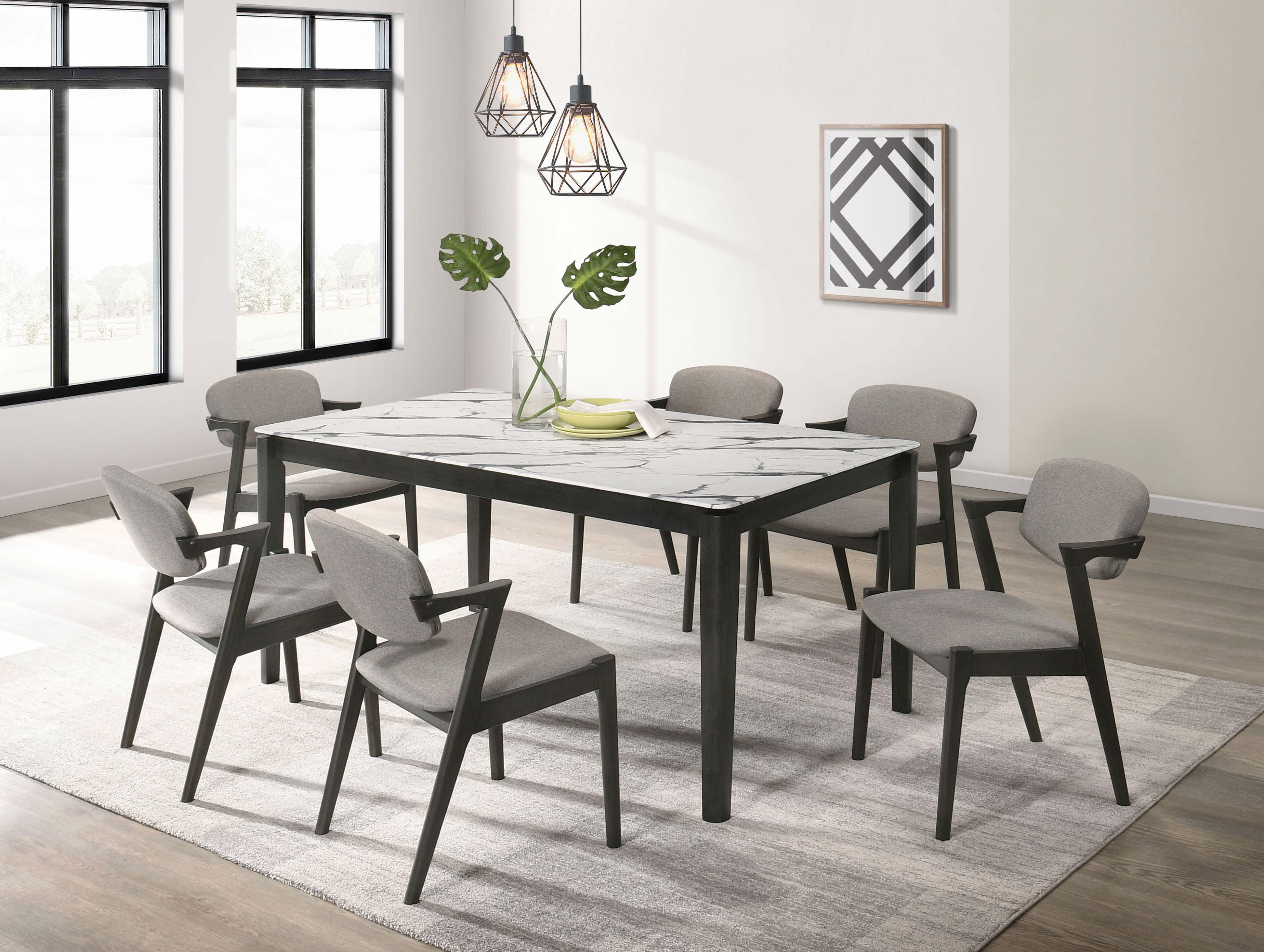 Stevie 5-piece Rectangular Dining Set White and Black image