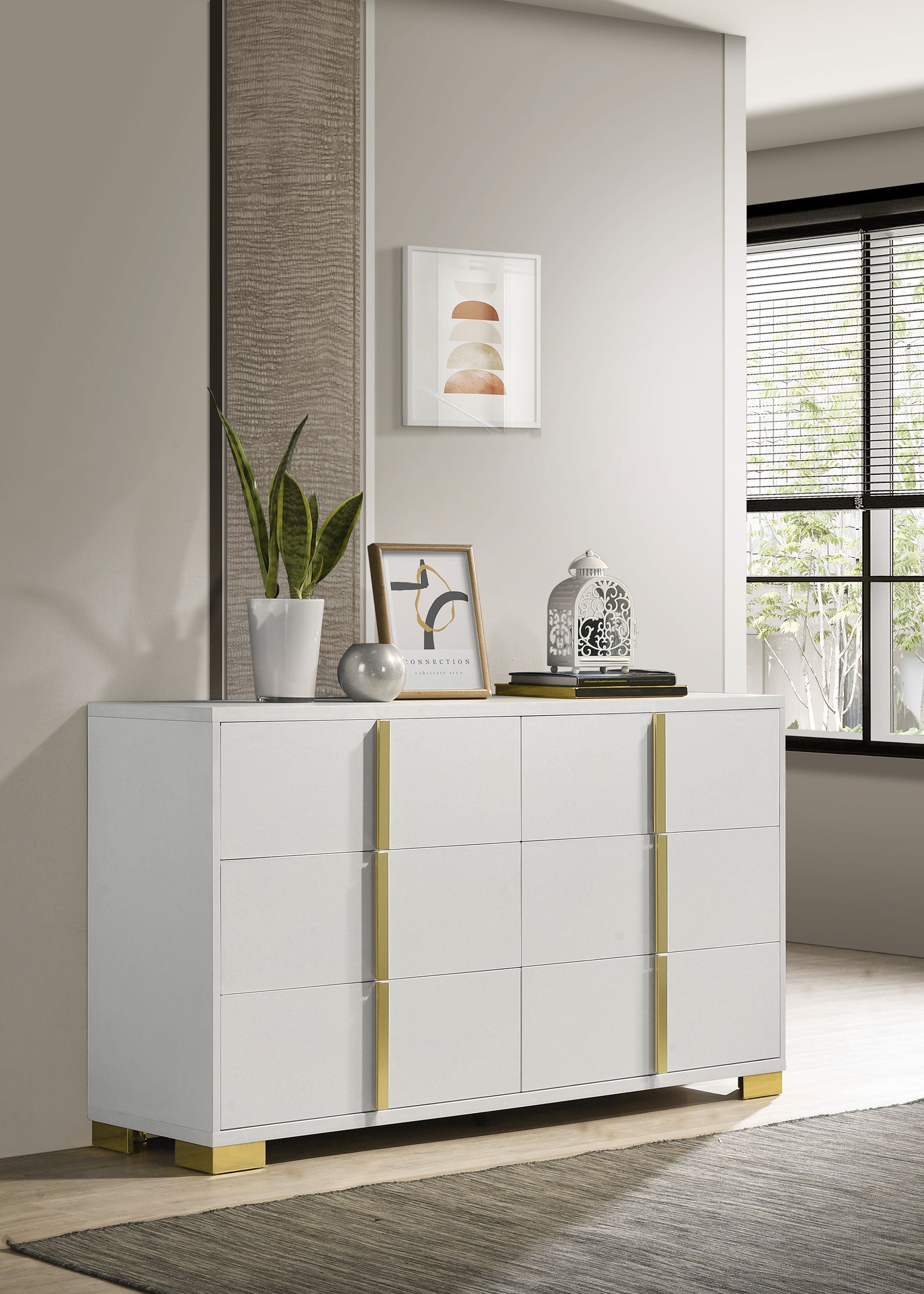 Marceline 6-drawer Dresser White image