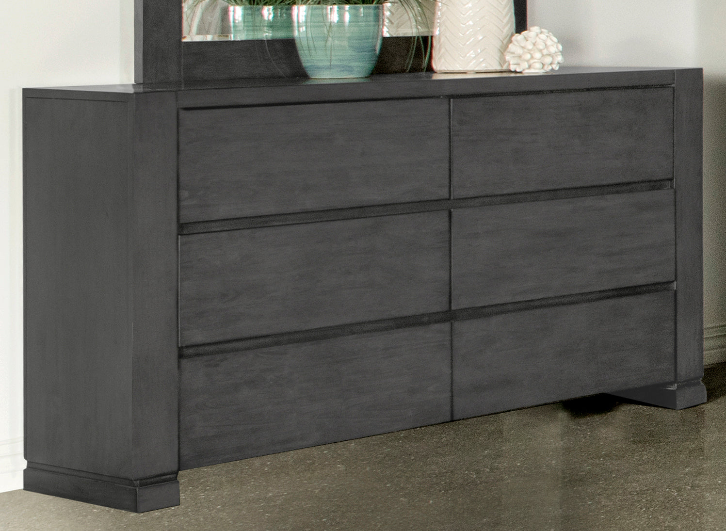 Lorenzo 6-drawer Dresser Dark Grey image