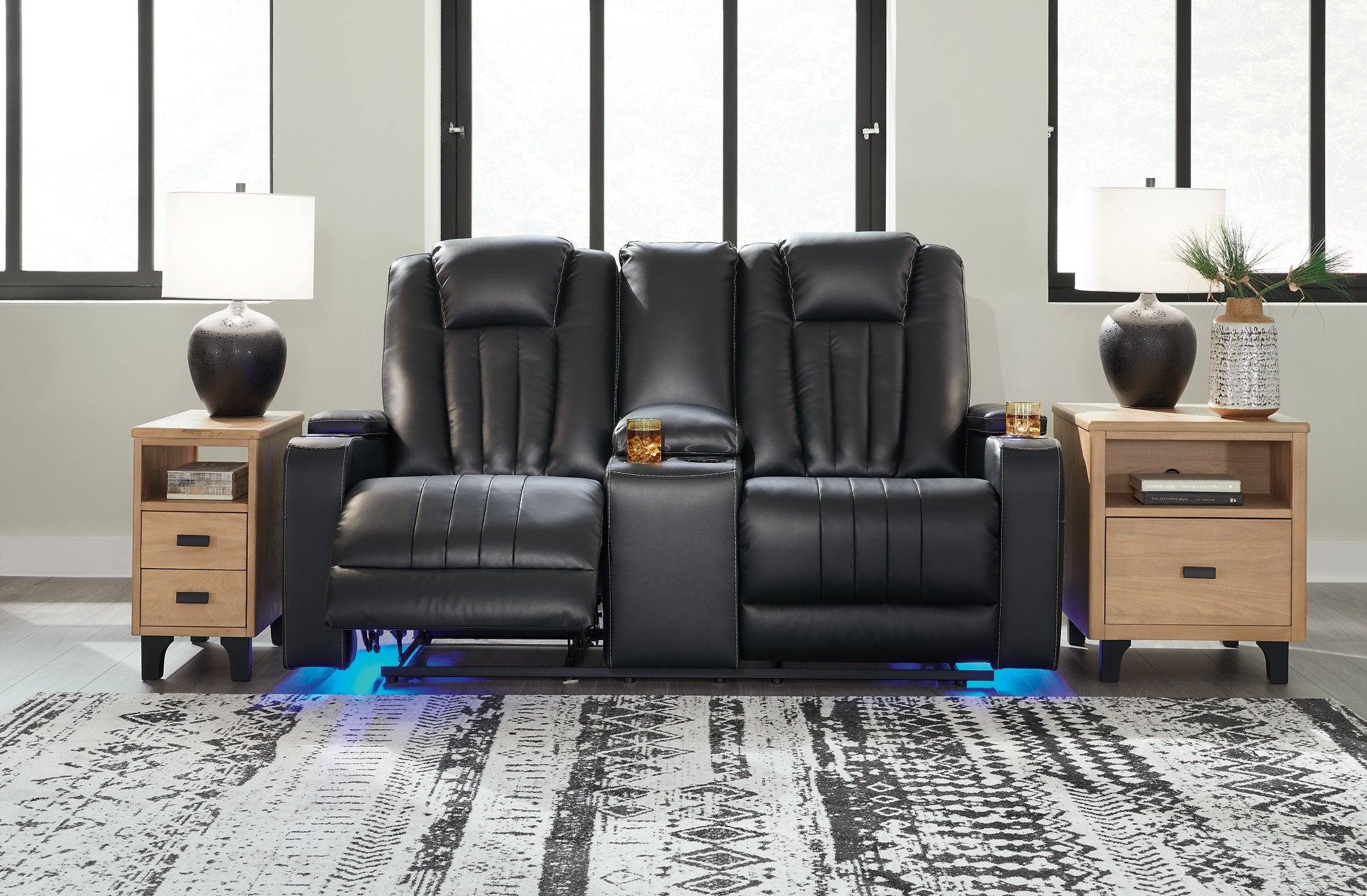 Center Point Reclining Loveseat with Console