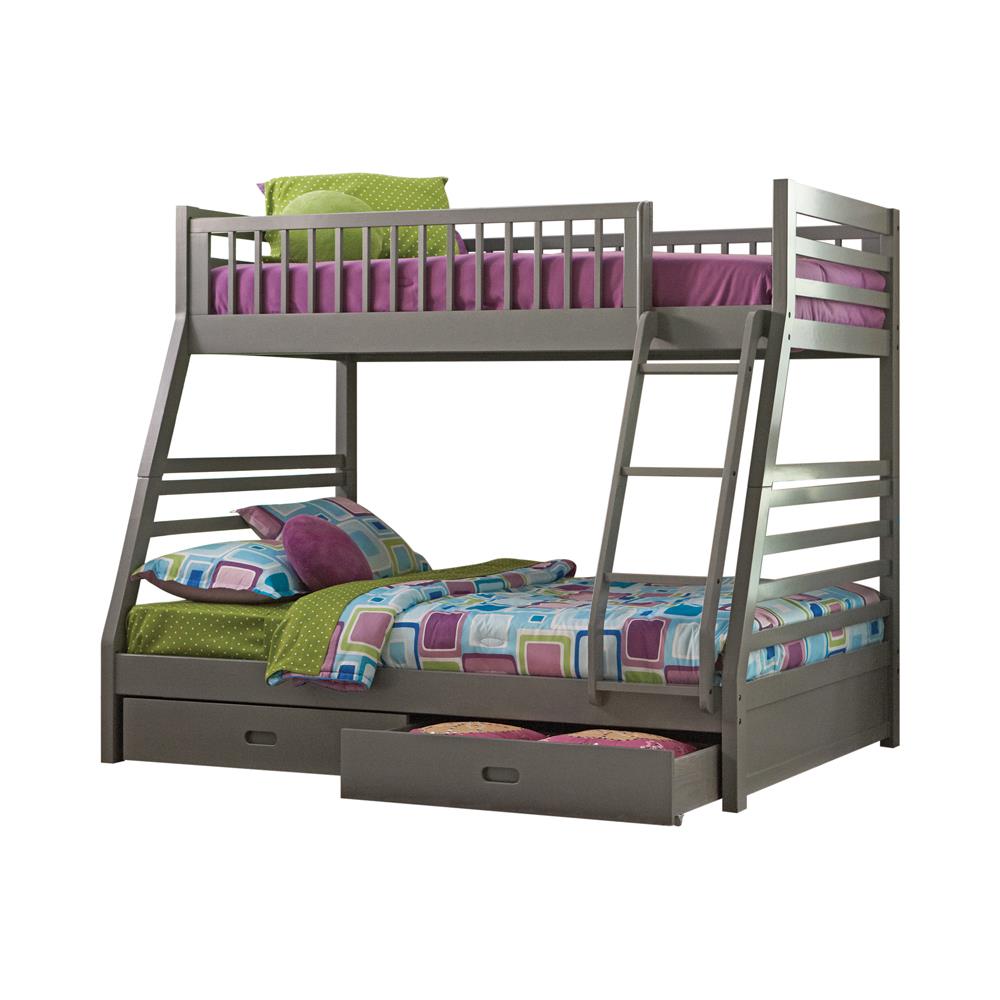 Ashton Twin Over Full Bunk 2-drawer Bed Grey image