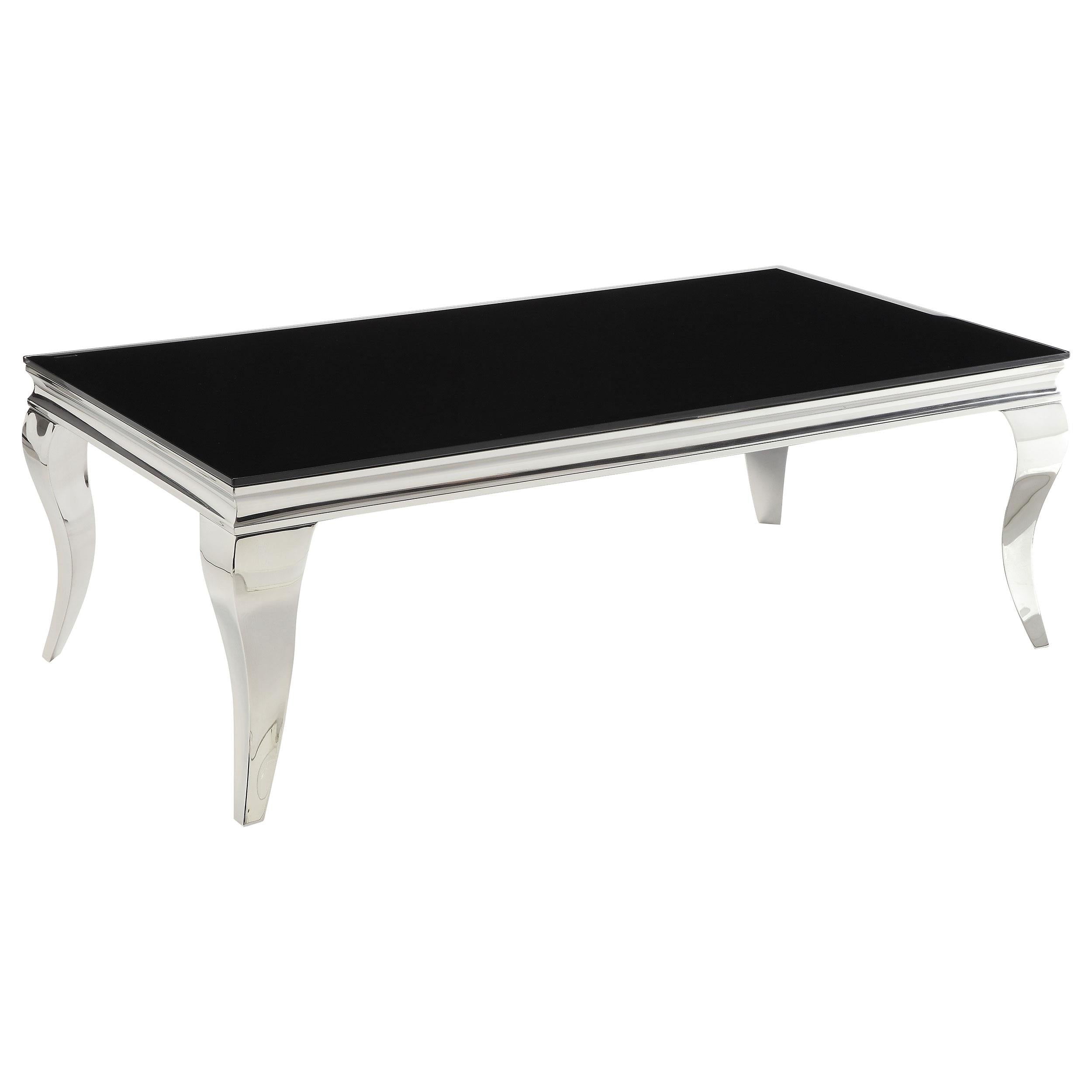 Luna Rectangular Coffee Table Chrome and Black image