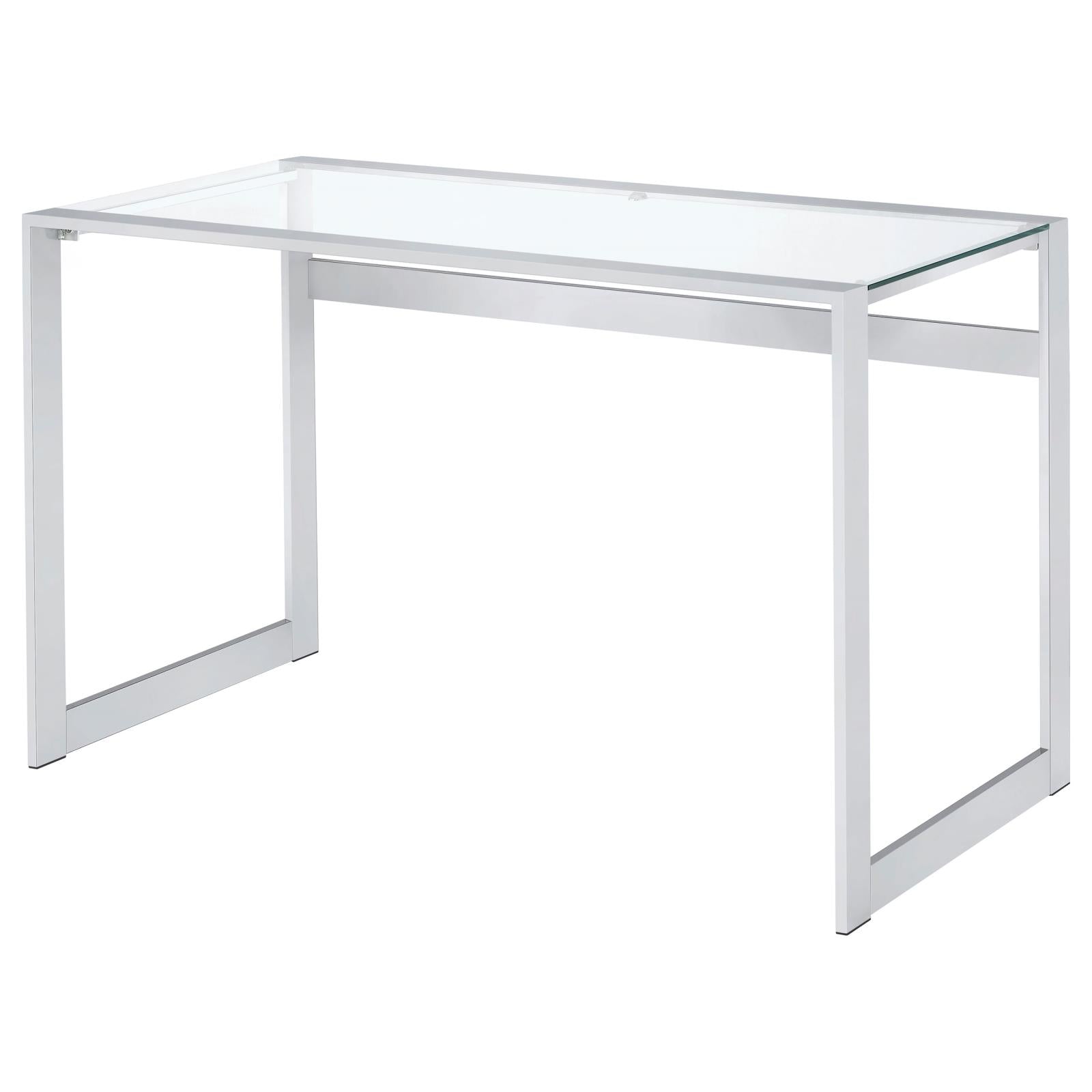 Hartford Glass Top Writing Desk Chrome image