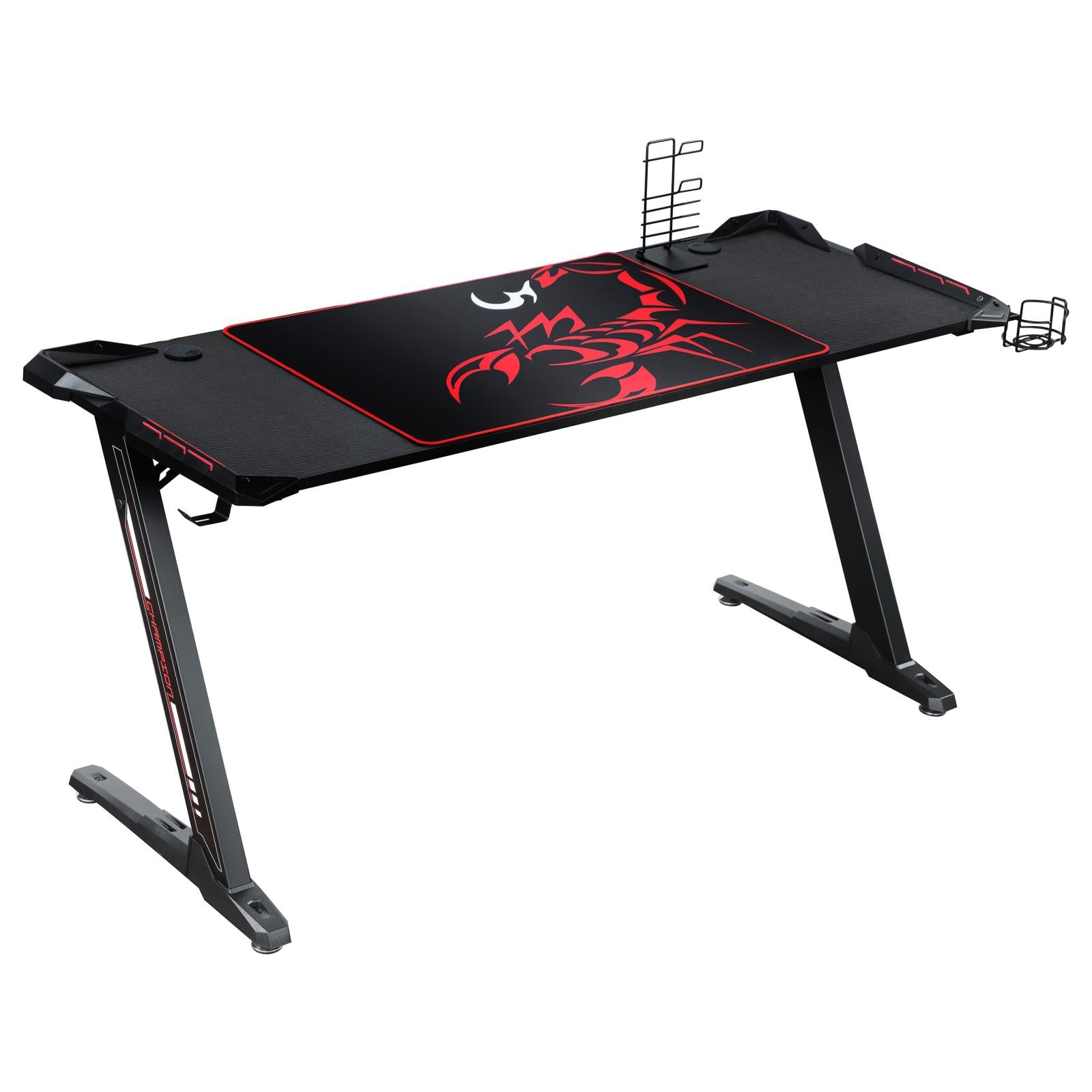 Brocton Metal Z-shaped Gaming Desk Black image