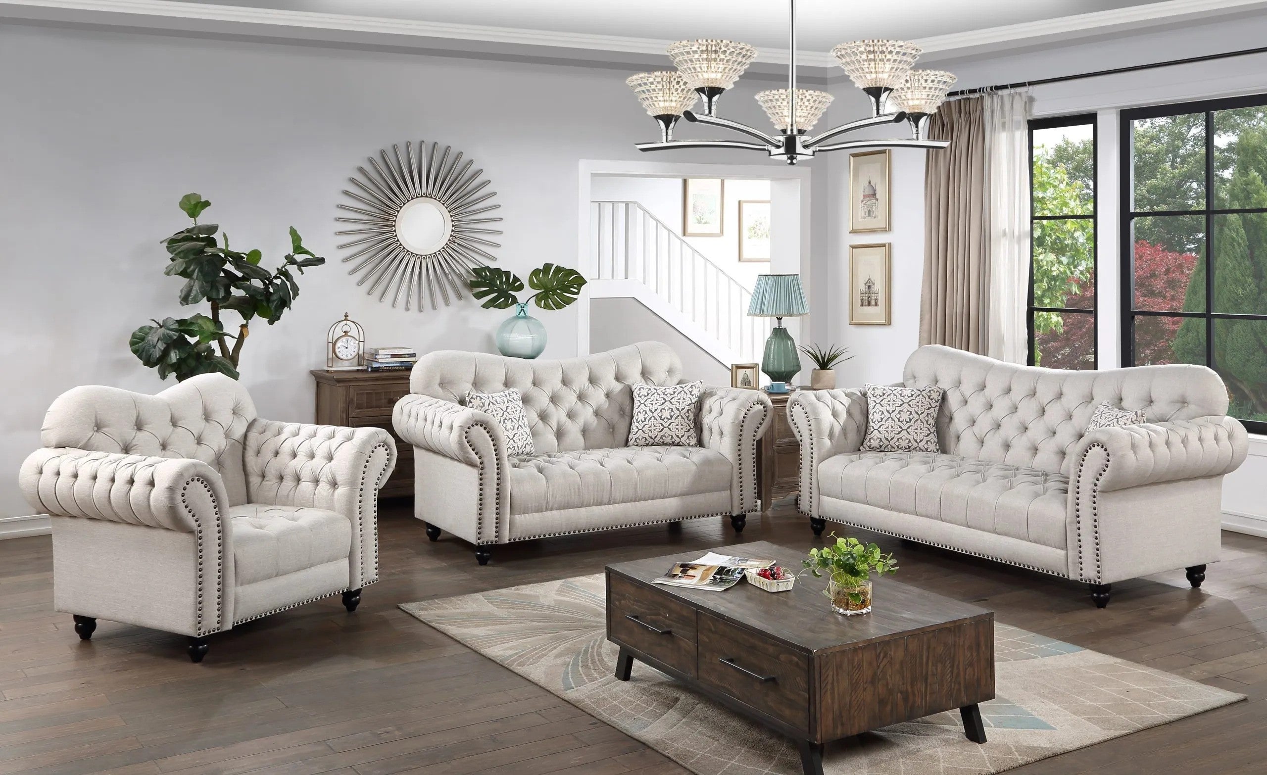 9141 Sofa and Loveseat