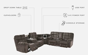 Acieona 3-Piece Reclining Sectional