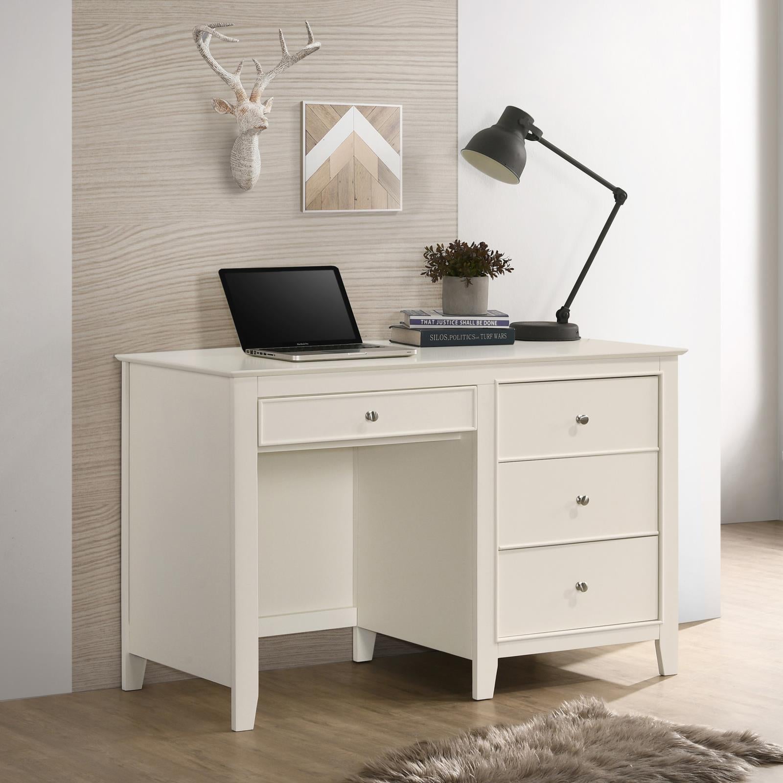 Selena 3-drawer Computer Desk Storage Cream White