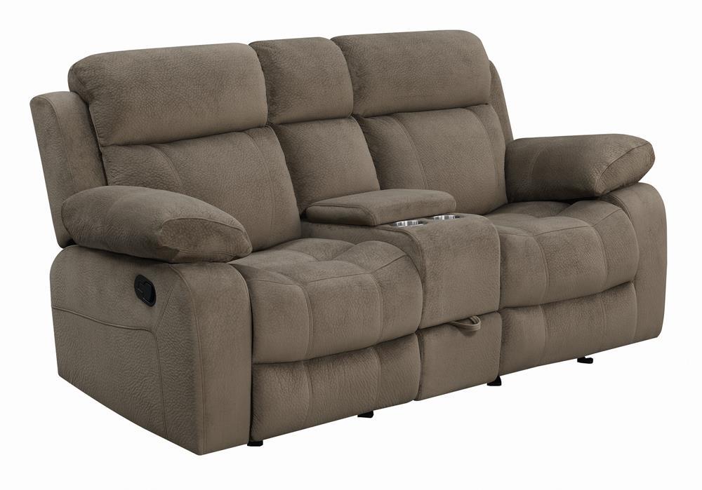 Myleene Glider Loveseat with Console Mocha