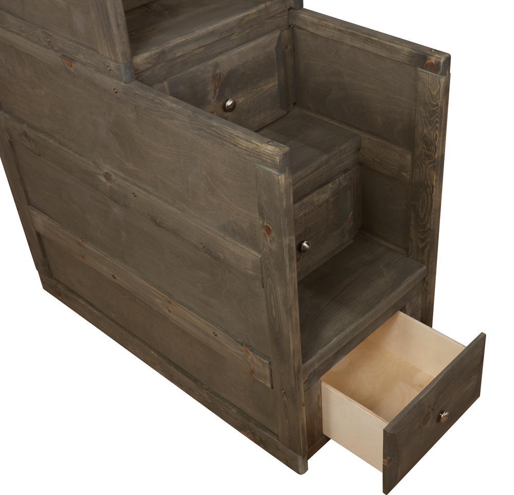 Wrangle Hill 4-drawer Stairway Chest Gun Smoke