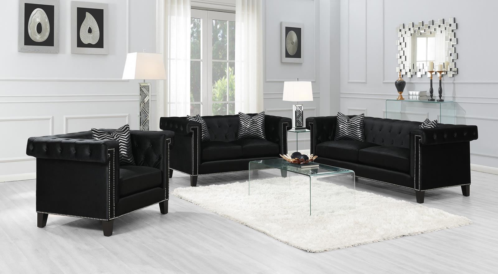 Reventlow Tufted Loveseat Black