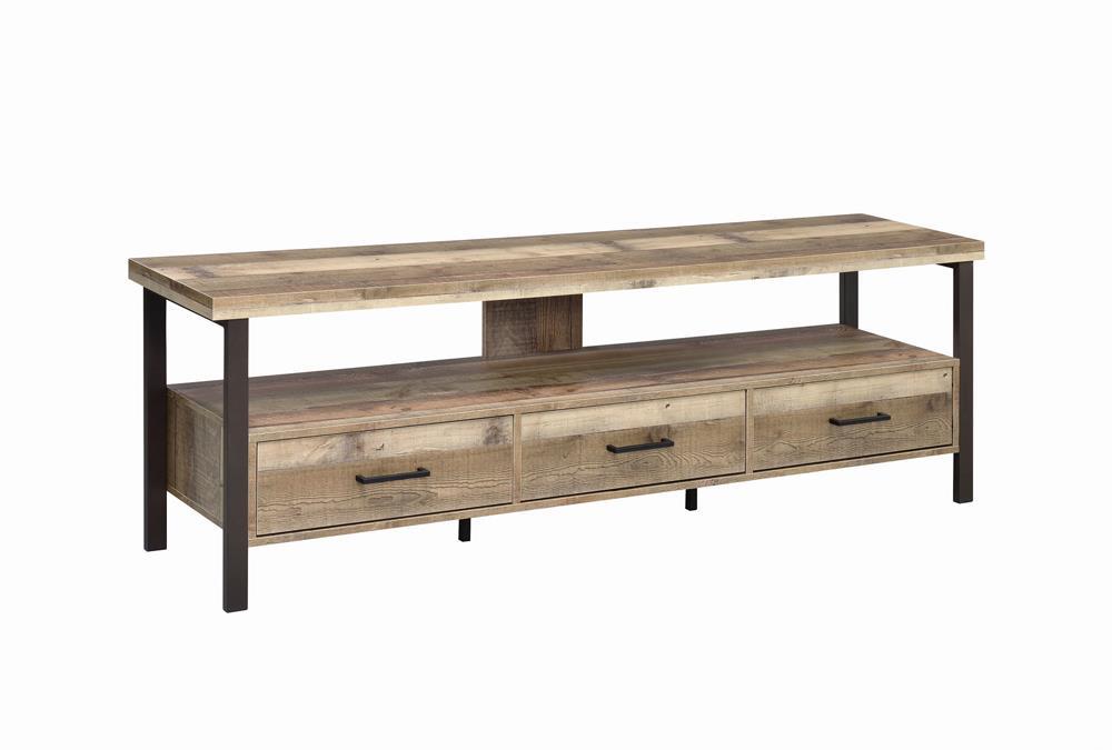 Ruston 71" 3-drawer TV Console Weathered Pine