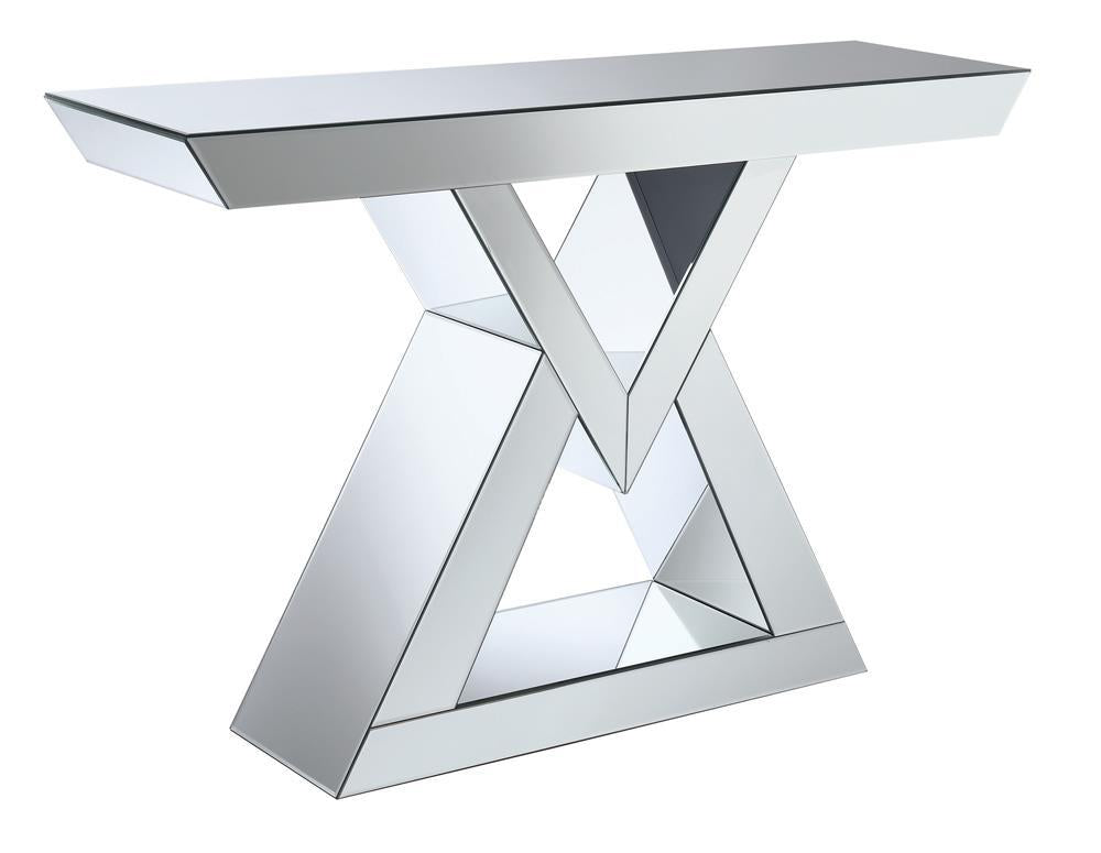 Cerecita Console Table with Triangle Base Clear Mirror