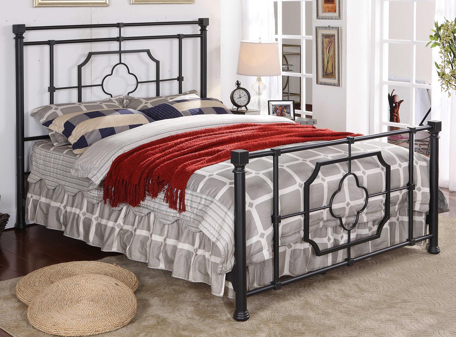 Paskay Eastern King Metal Panel Bed Matte Black