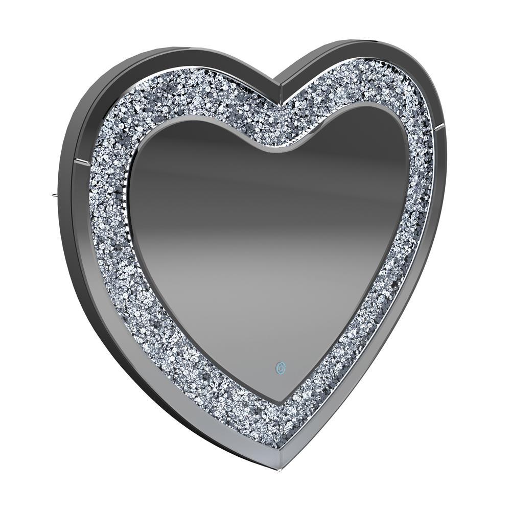 Aiko Heart Shape Wall Mirror Silver