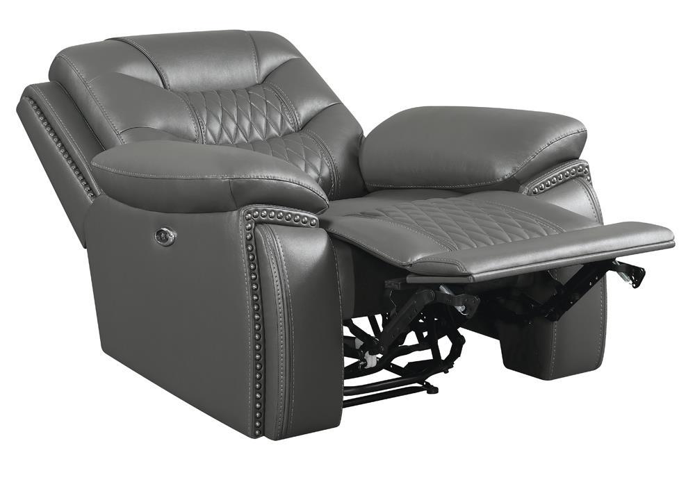 Flamenco Tufted Upholstered Power Recliner Charcoal