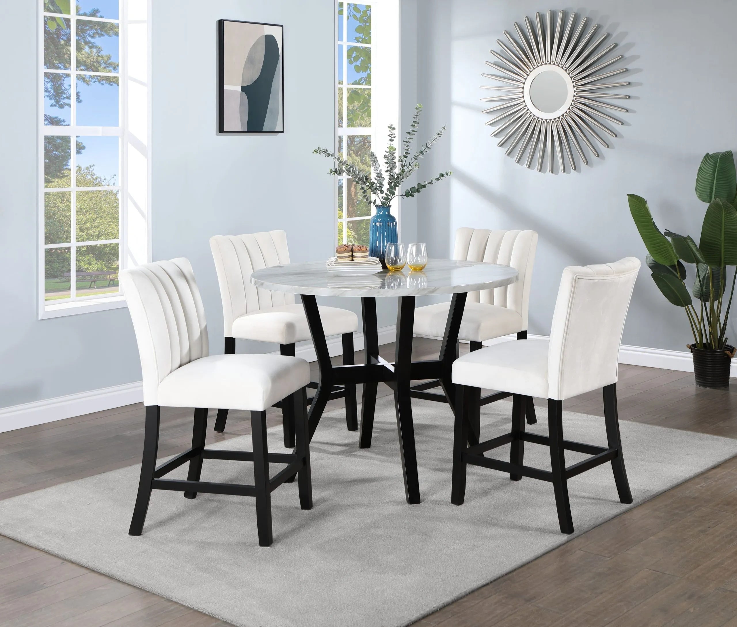 D143 Cream Table & 4 Chairs