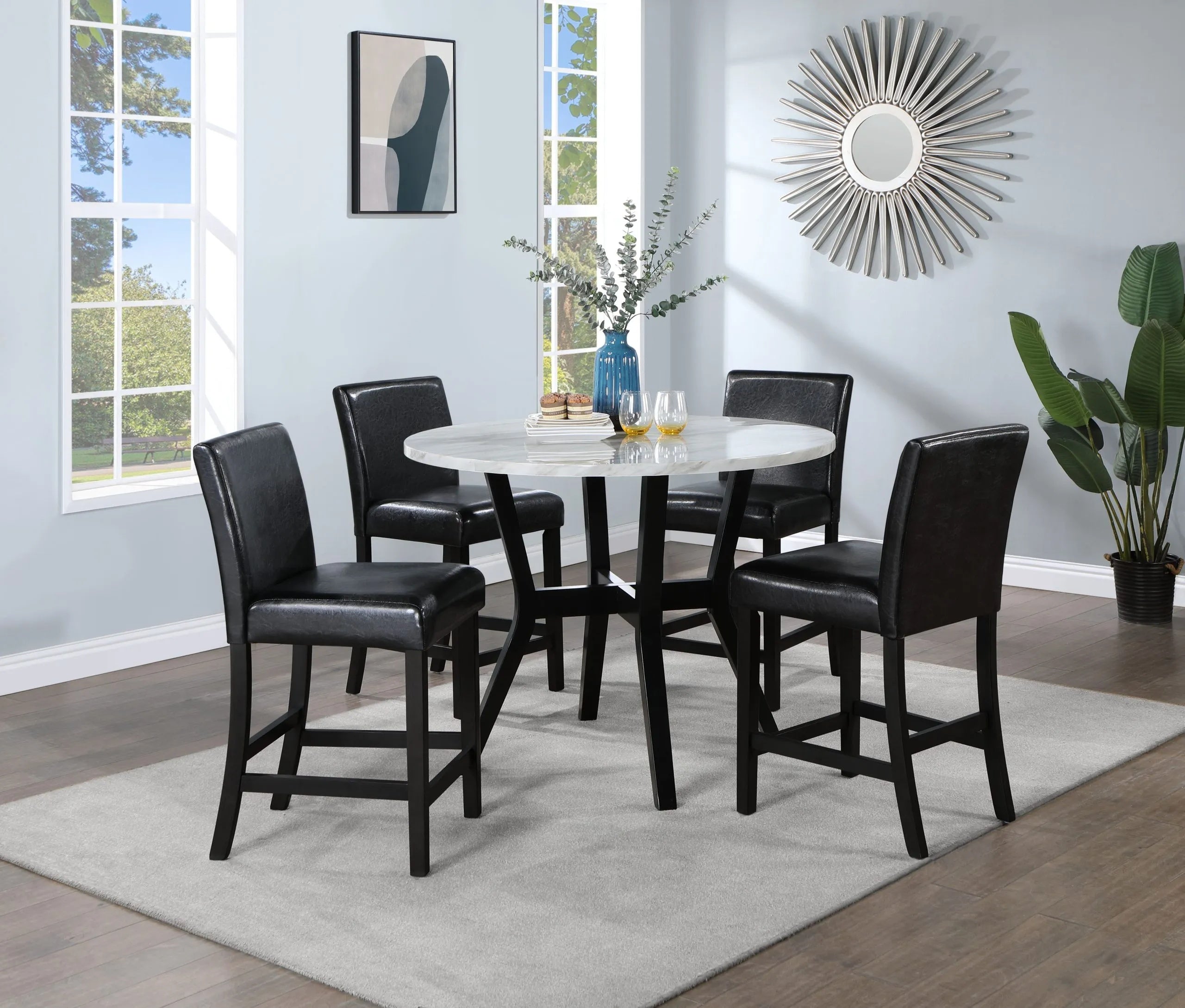 D144 Black Table & 4 Chairs