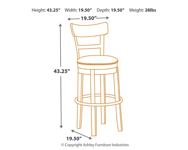 Pinnadel Bar Height Bar Stool