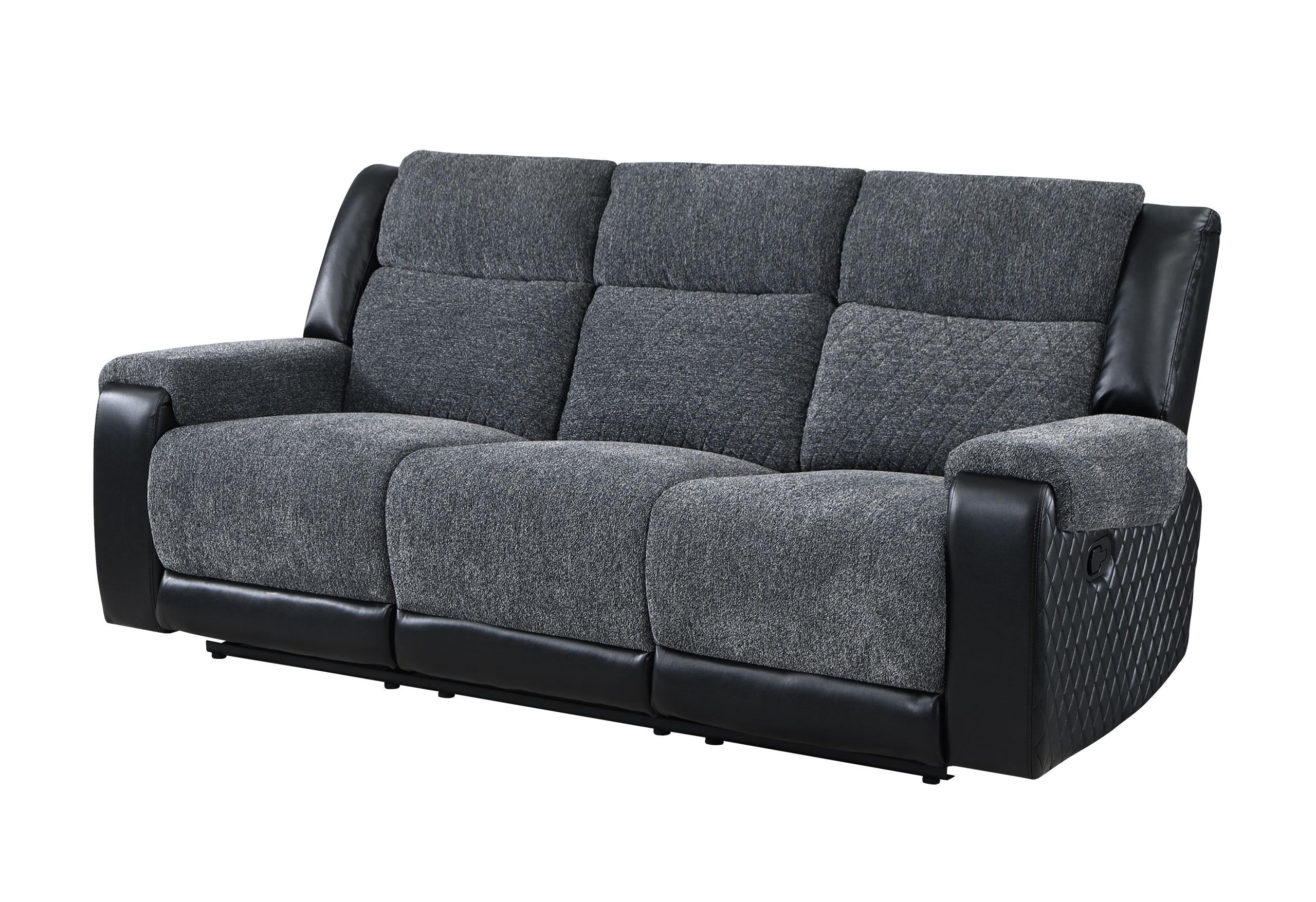 U5914 GREY/BLACK RECLINING SOFA image