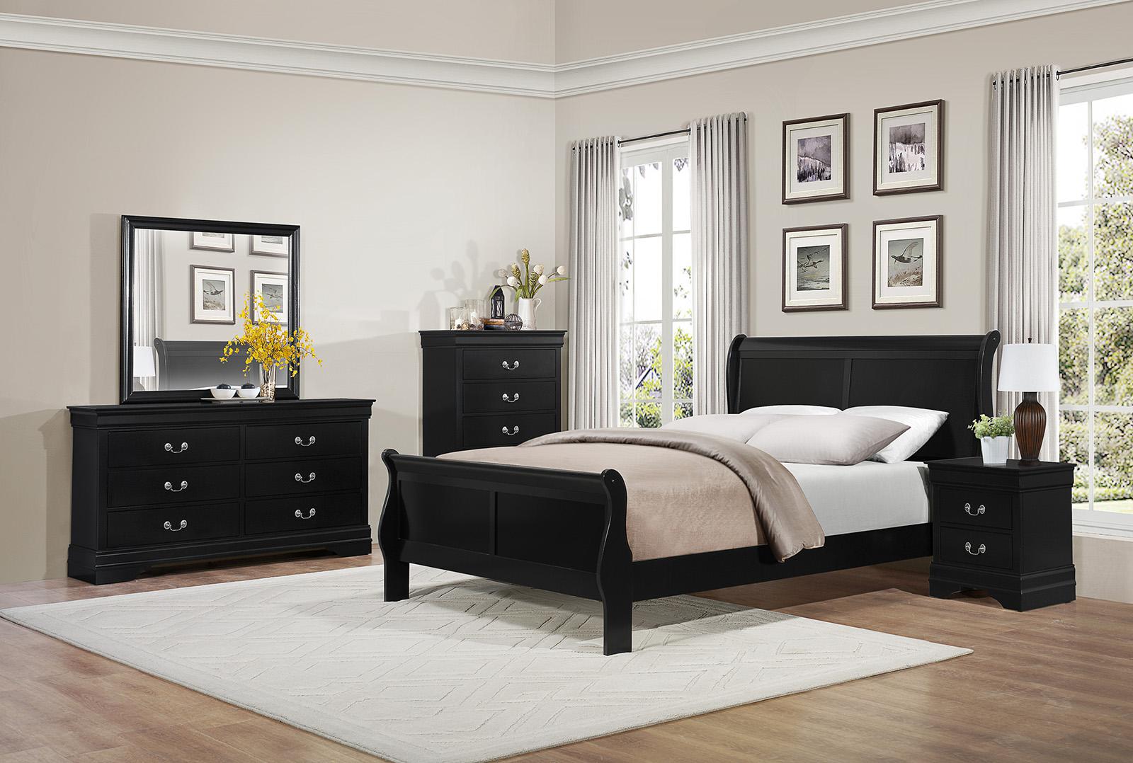 Homelegance Mayville Queen Sleigh Bed in Black