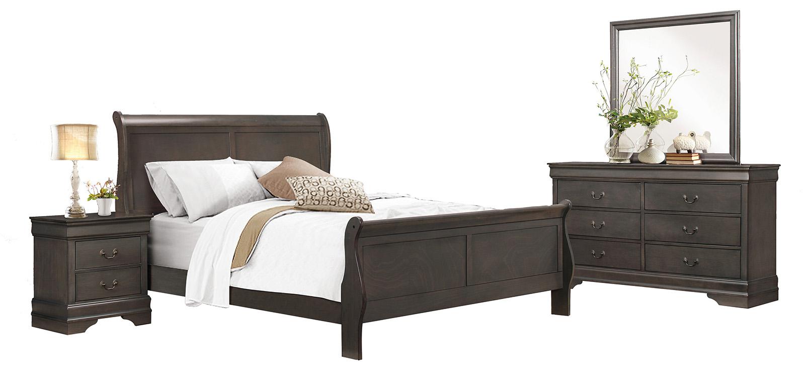 Homelegance Mayville Queen Sleigh Bed in Gray