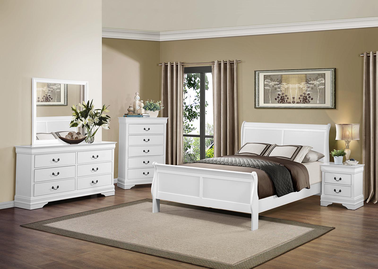 Homelegance Mayville Queen Sleigh Bed in White