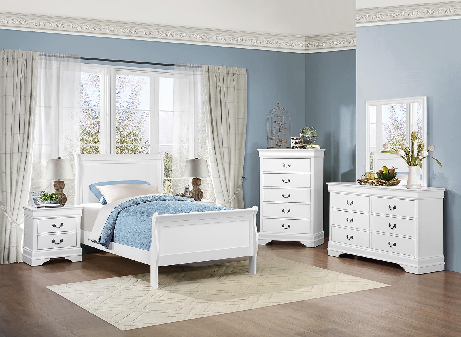 Homelegance Mayville Full Sleigh Bed in White