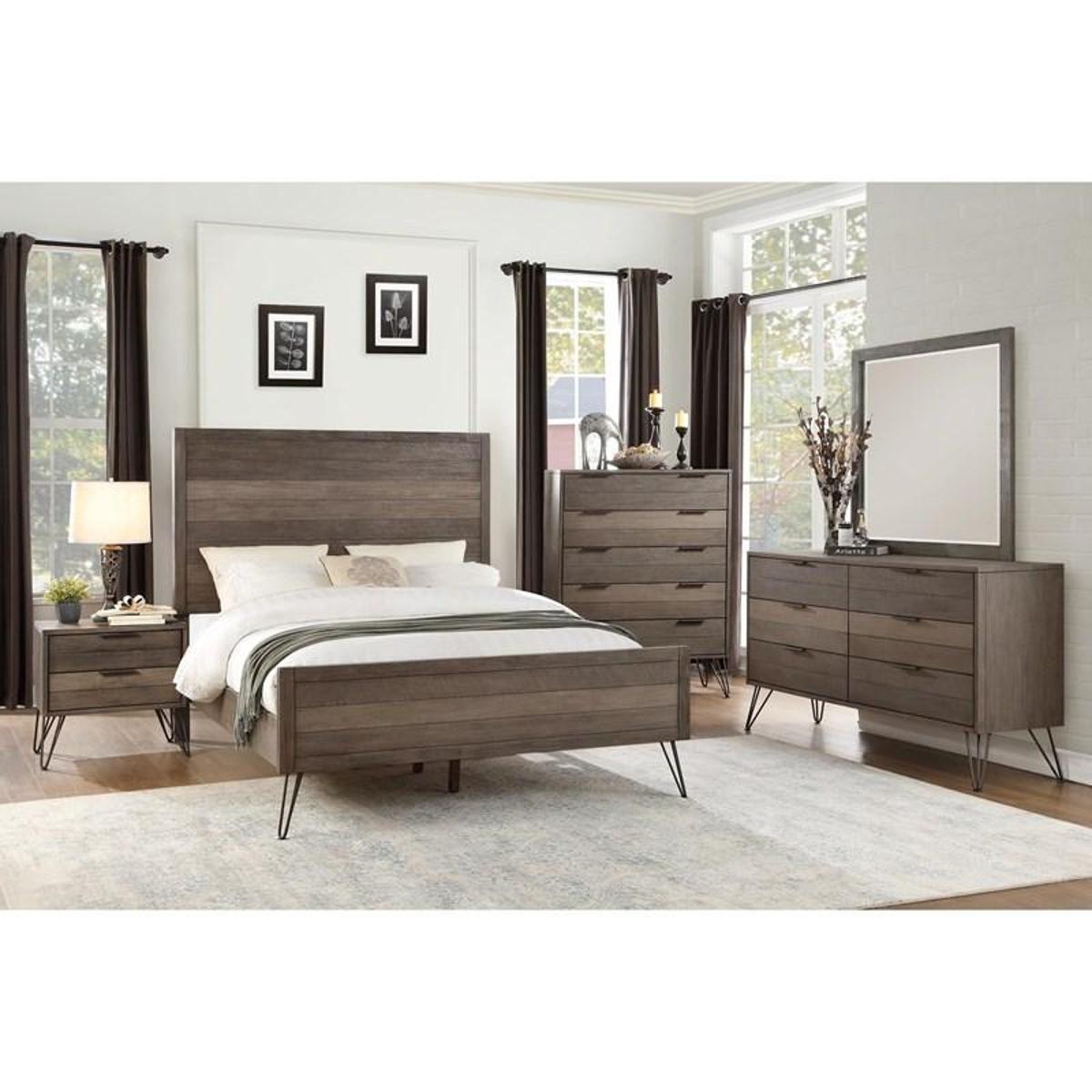 Homelegance Urbanite Full Panel Bed in Tri-tone Gray 1604F-1*