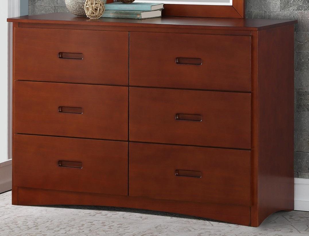 Homelegance Rowe 6 Drawer Dresser in Dark Cherry B2013DC-5