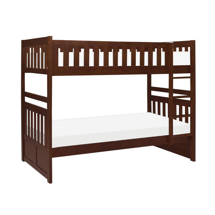 Homelegance Rowe Twin/Twin Bunk Bed in Dark Cherry B2013DC-1* image