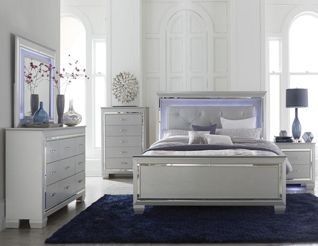 Homelegance Allura Full Panel Bed in Silver 1916F-1*