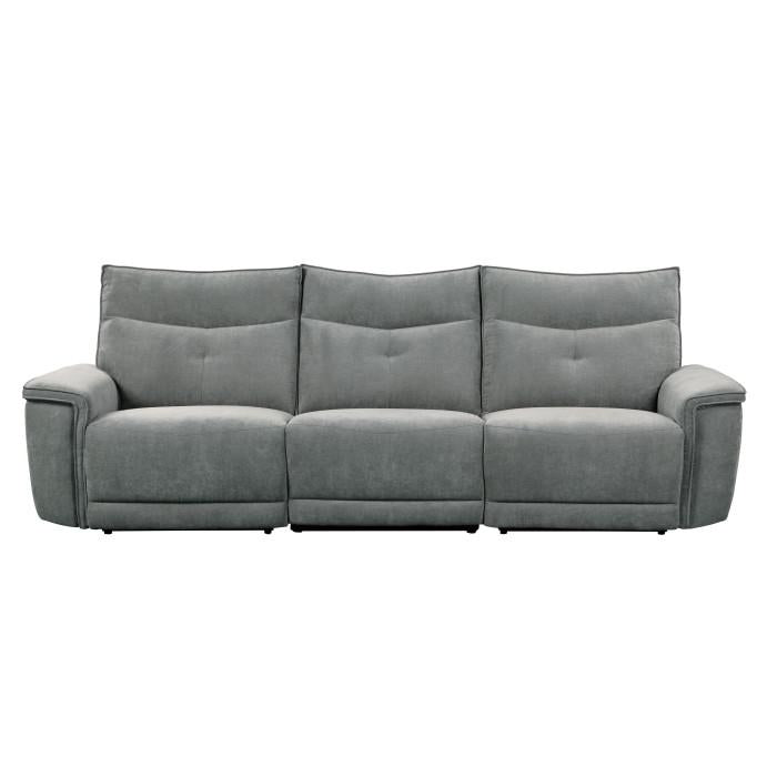 Homelegance Furniture Tesoro Power Double Reclining Sofa w/ Power Headrests in Dark Gray image