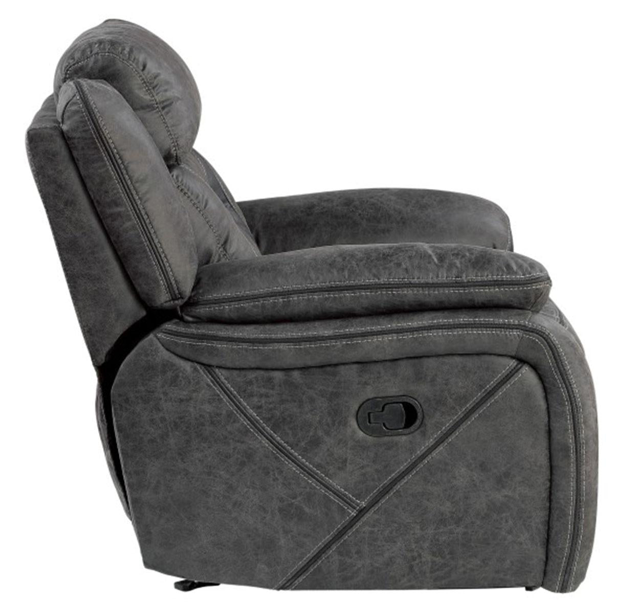 Homelegance Furniture Madrona Hill Glider Reclining Chair in Gray 9989GY-1