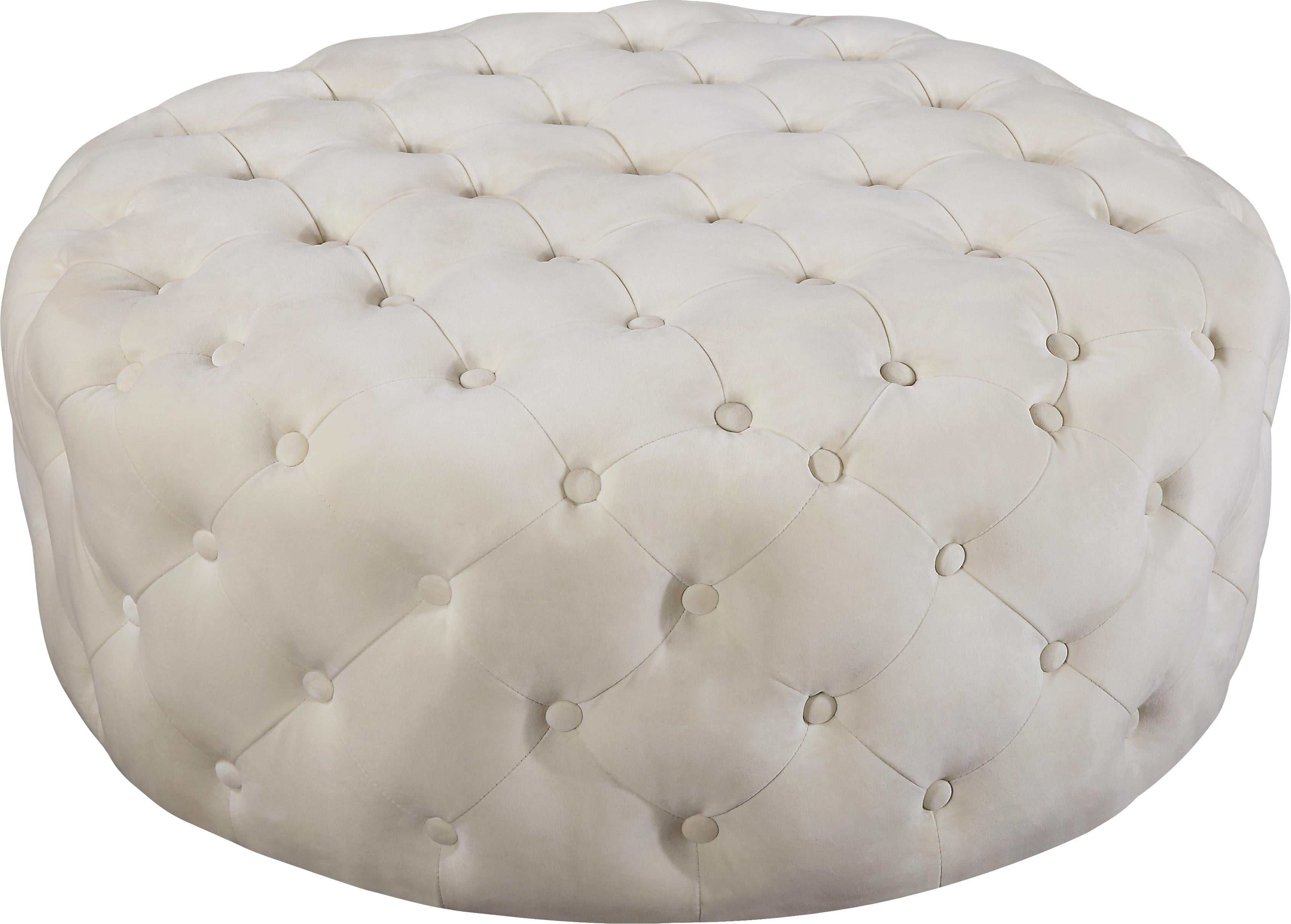 Addison Cream Velvet Ottoman/Bench image