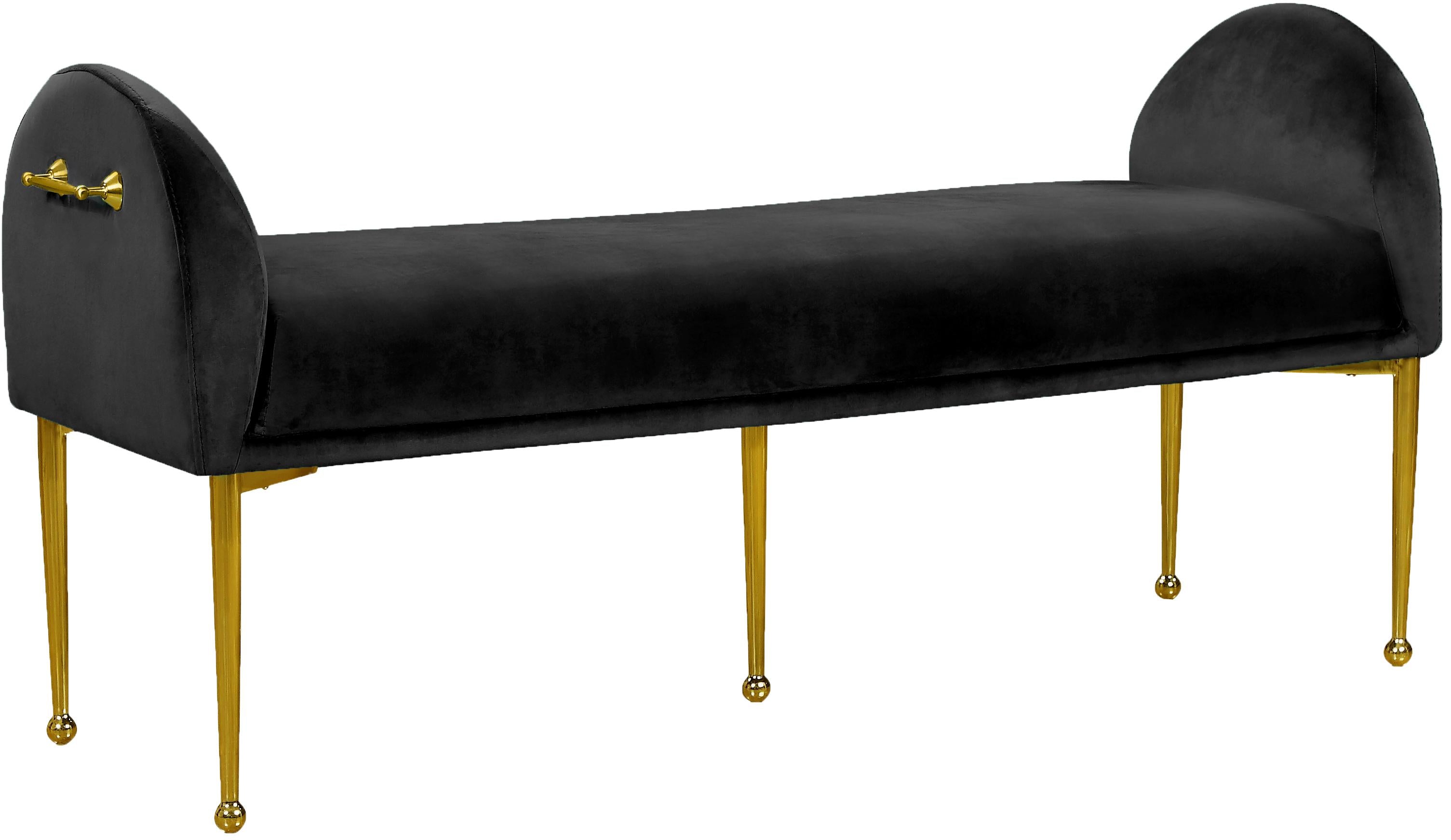 Owen Black Velvet Bench image