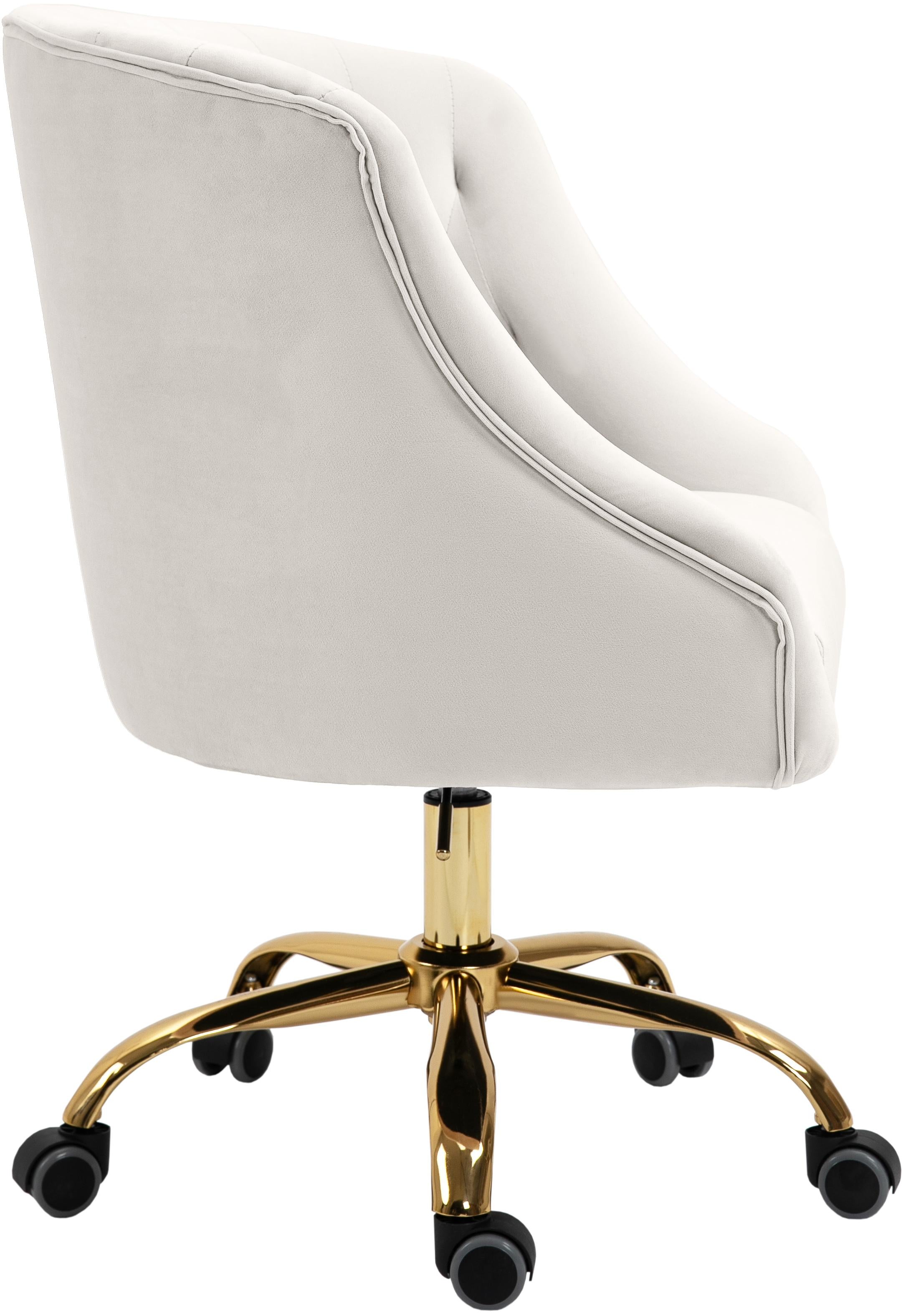 Arden Cream Velvet Office Chair