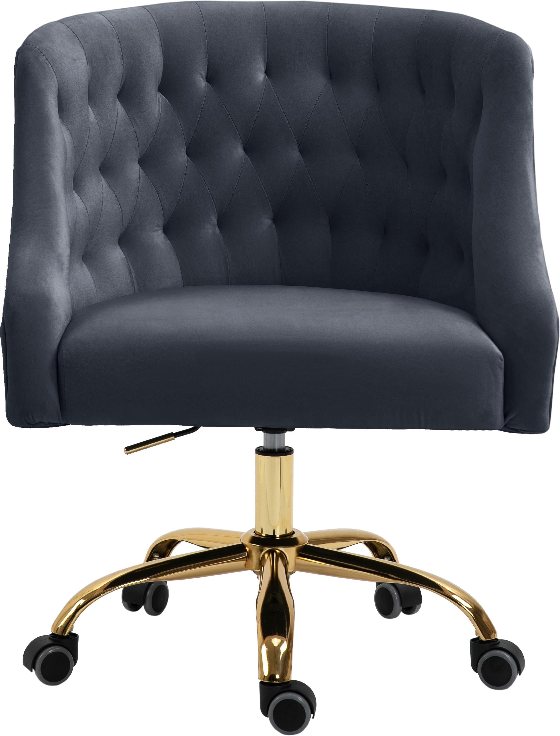 Arden Grey Velvet Office Chair