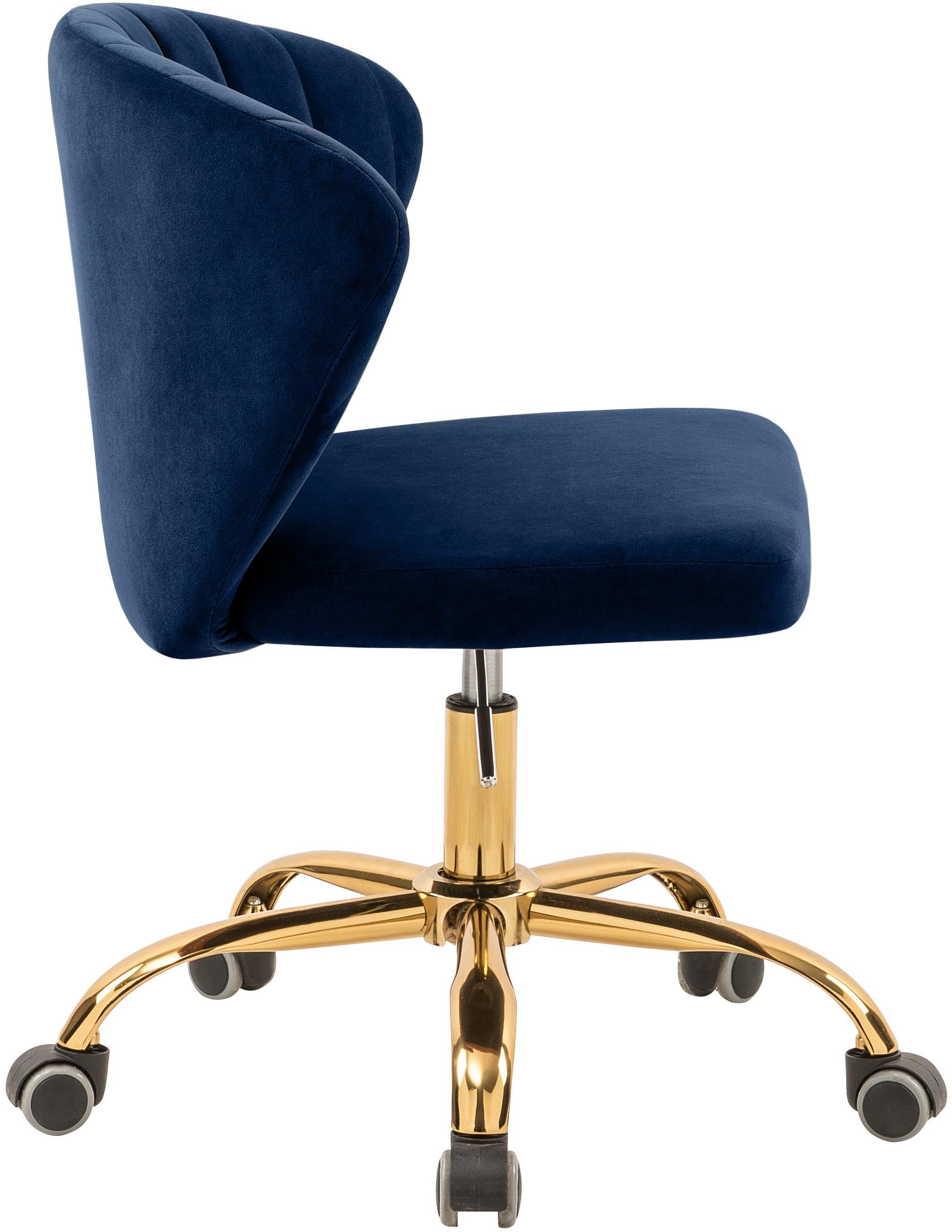 Finley Navy Velvet Office Chair