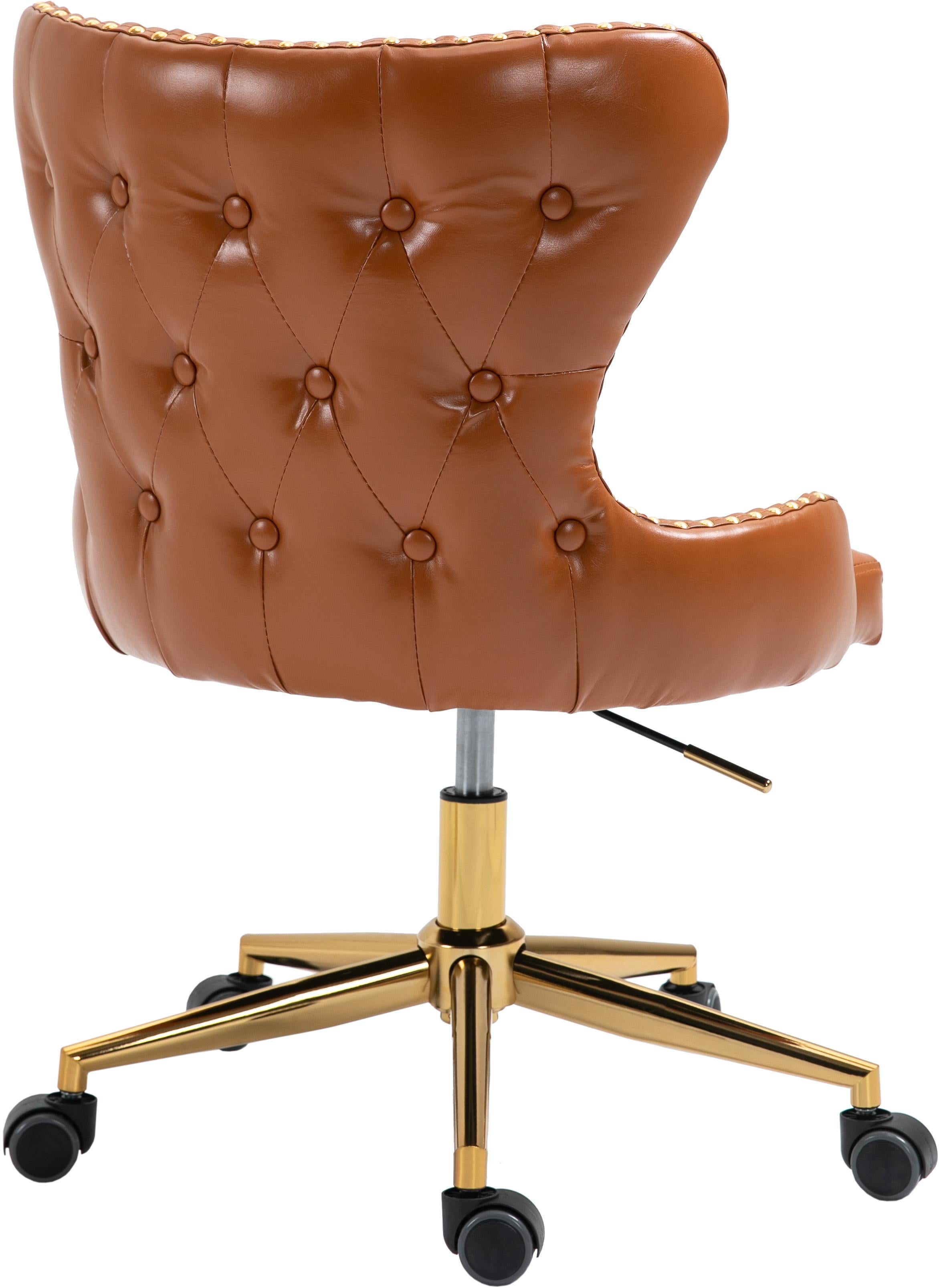 Hendrix Cognac Faux Leather Office Chair