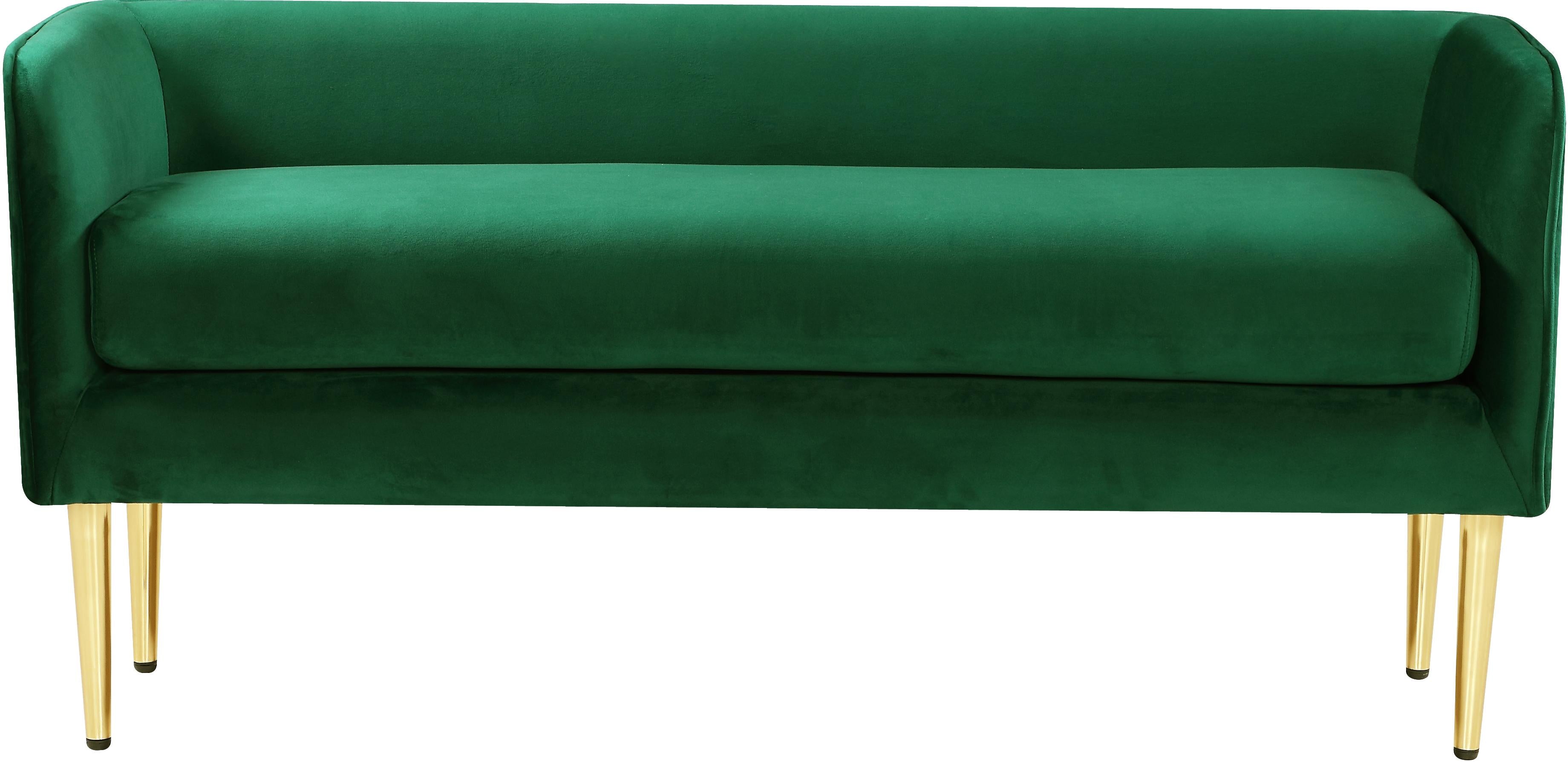 Audrey Green Velvet Bench