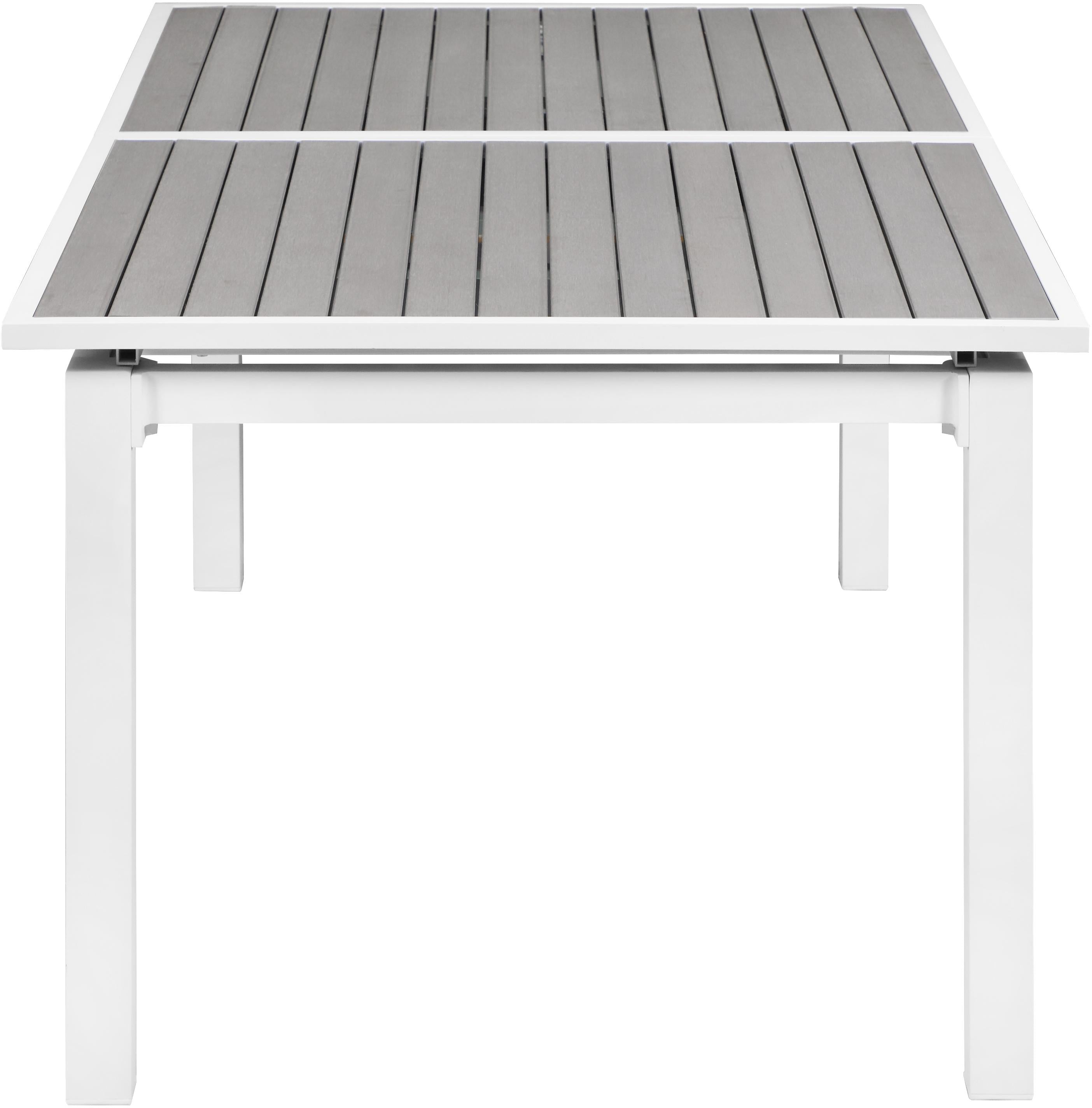 Nizuc Grey manufactured wood Outdoor Patio Extendable Aluminum Dining Table