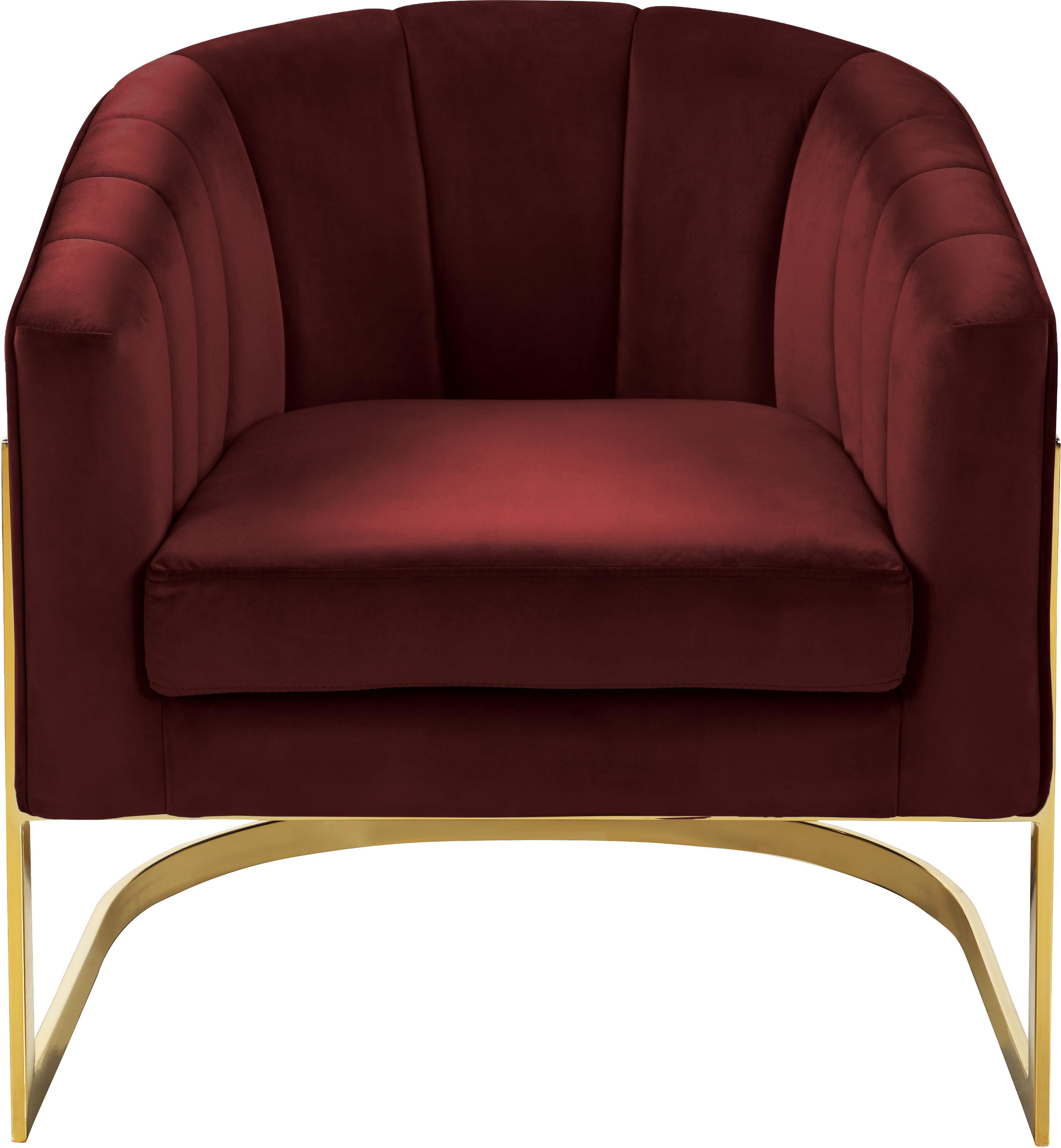 Carter Burgundy Velvet Accent Chair