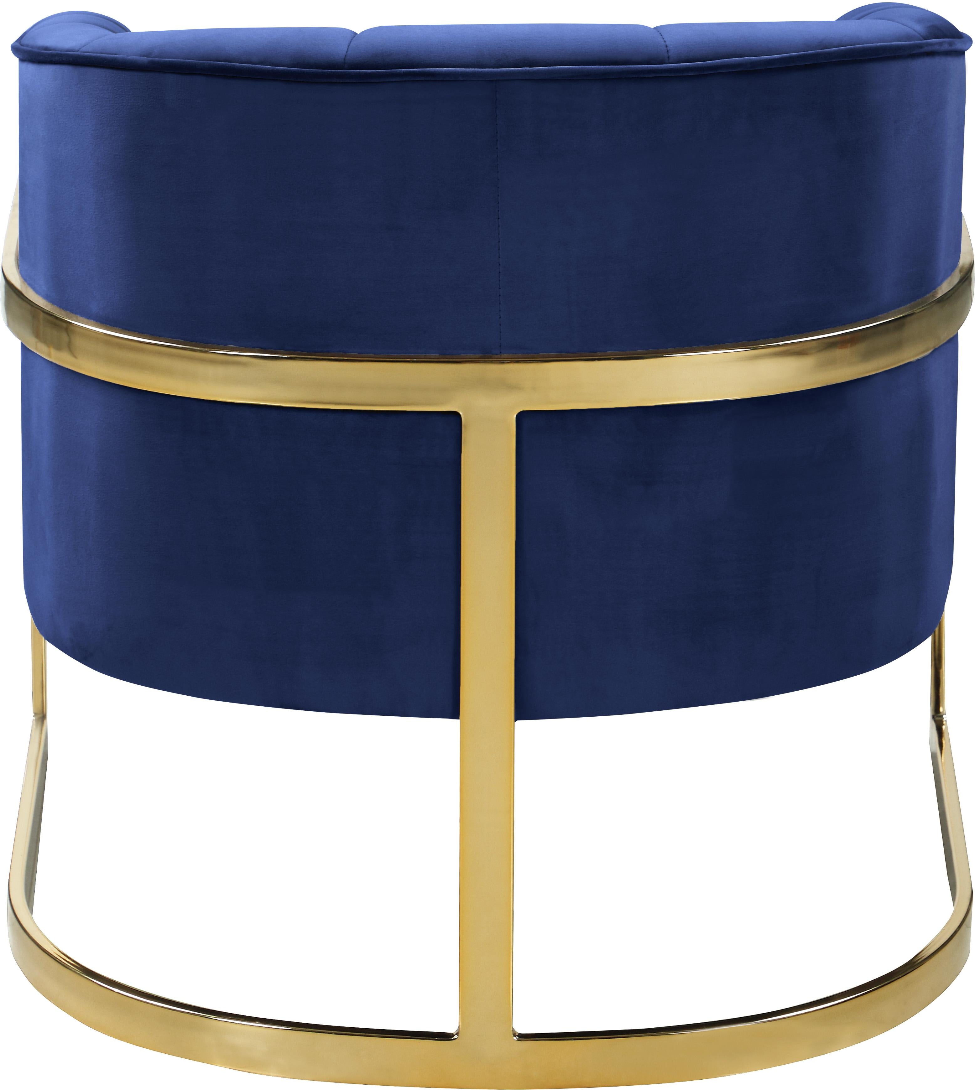 Carter Navy Velvet Accent Chair