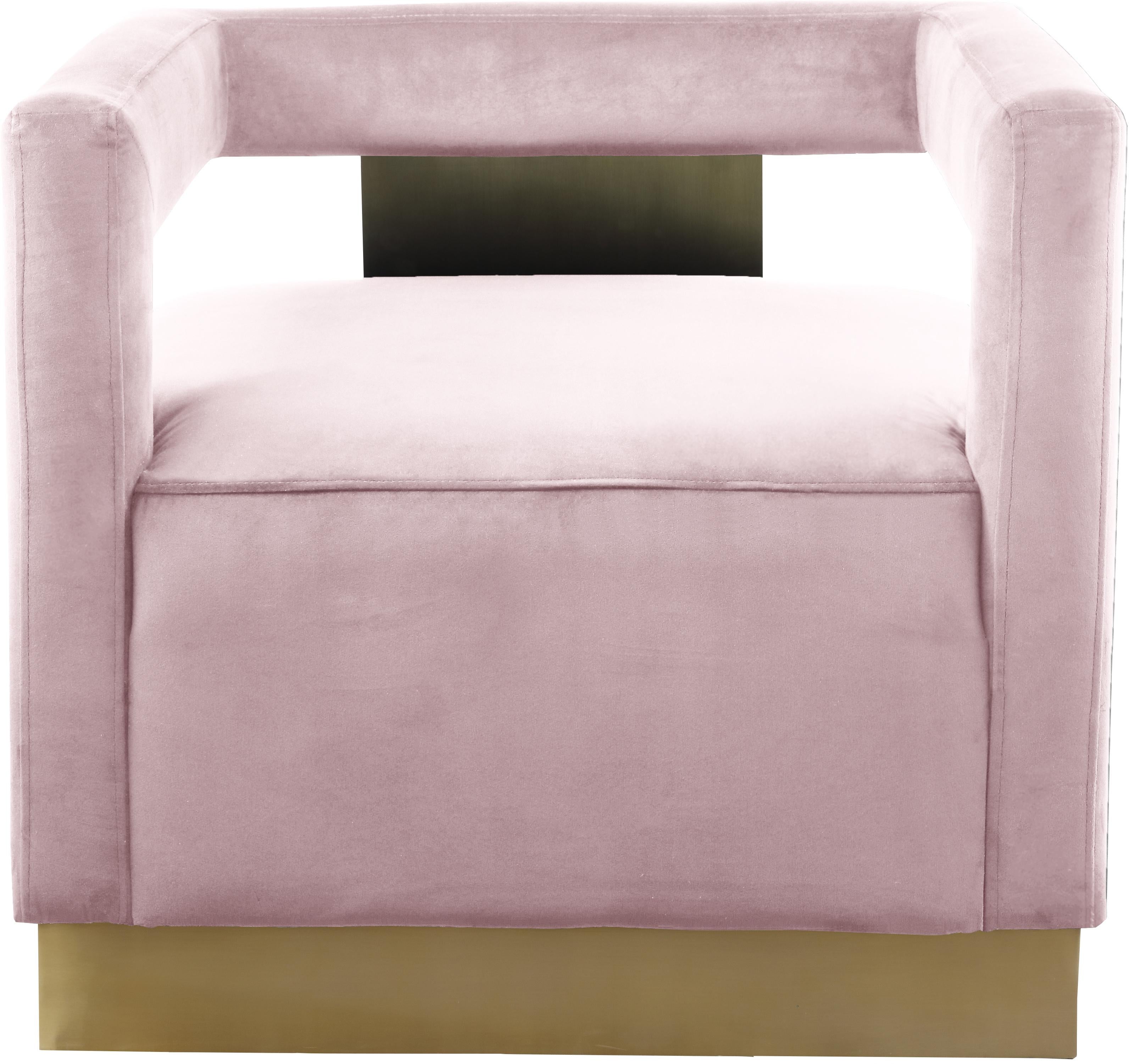 Armani Pink Velvet Accent Chair