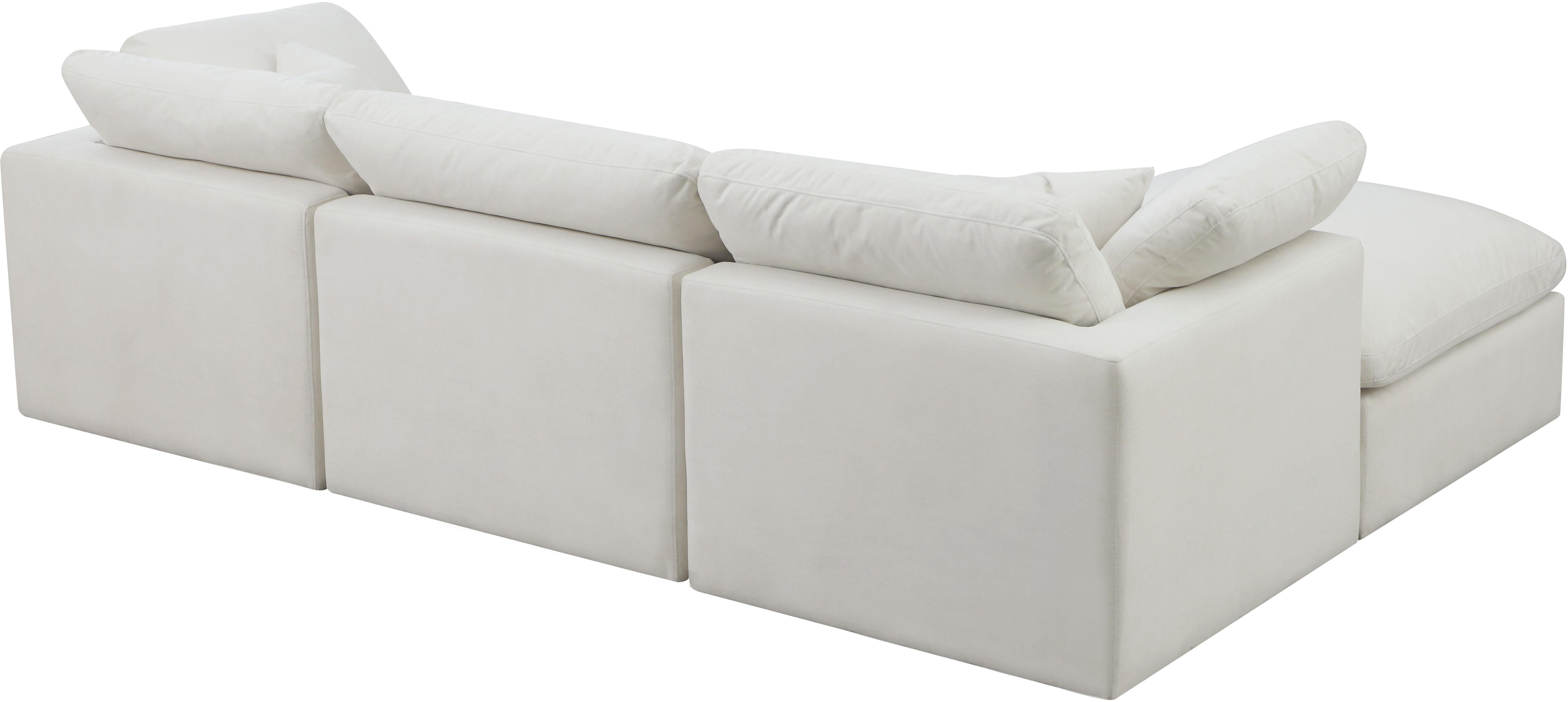 Plush Cream Velvet Standard Cloud Modular Sectional