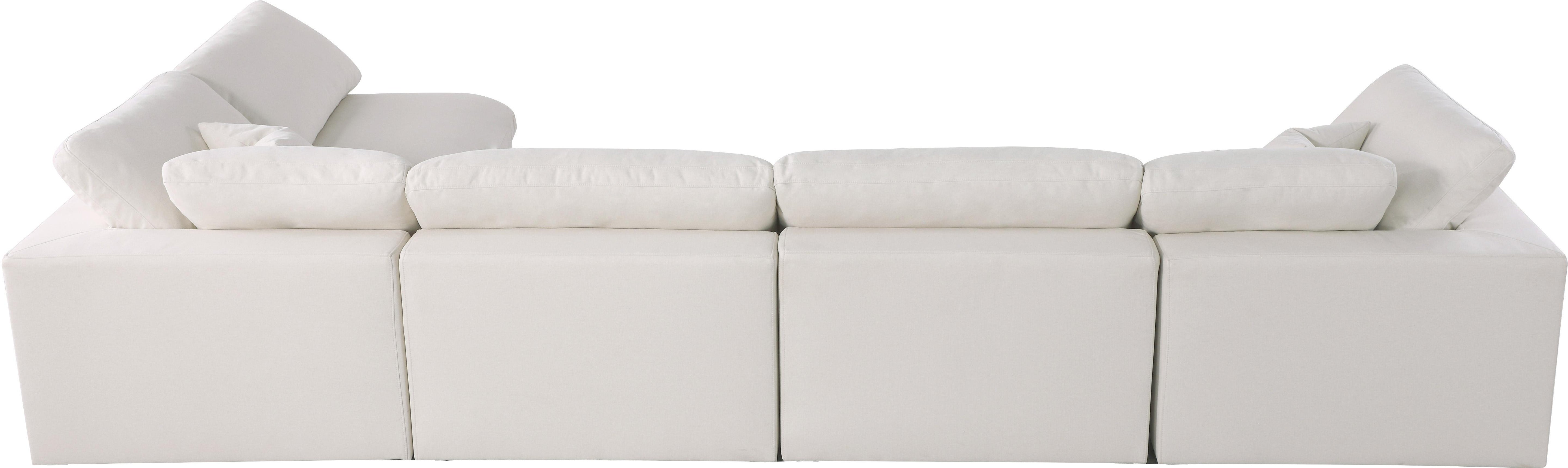 Plush Cream Velvet Standard Cloud Modular Sectional