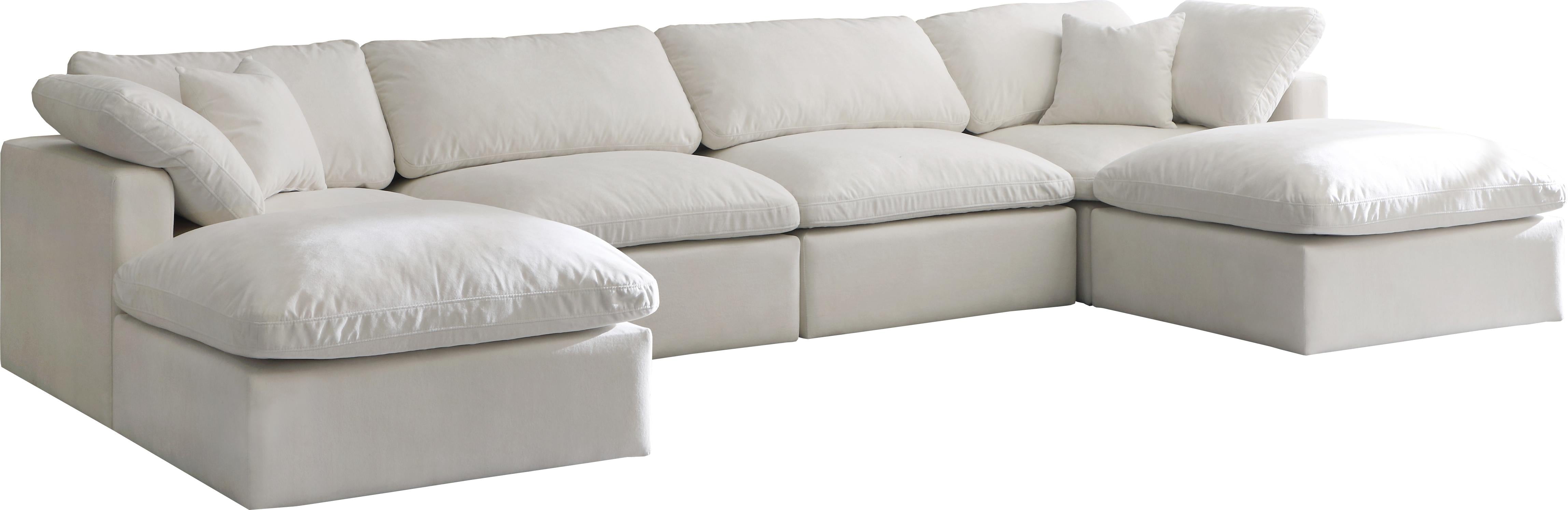 Plush Cream Velvet Standard Cloud Modular Sectional