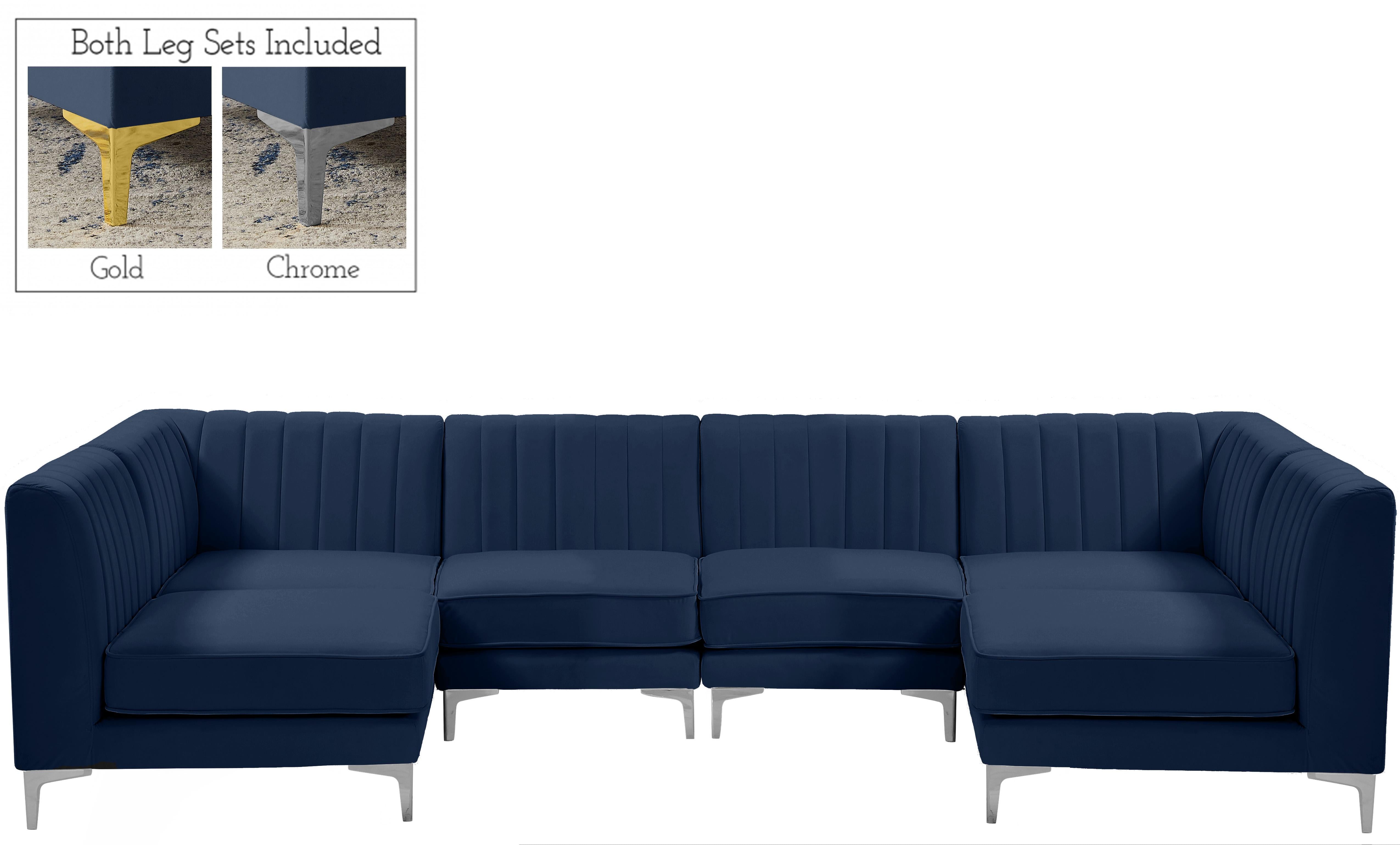 Alina Navy Velvet Modular Sectional