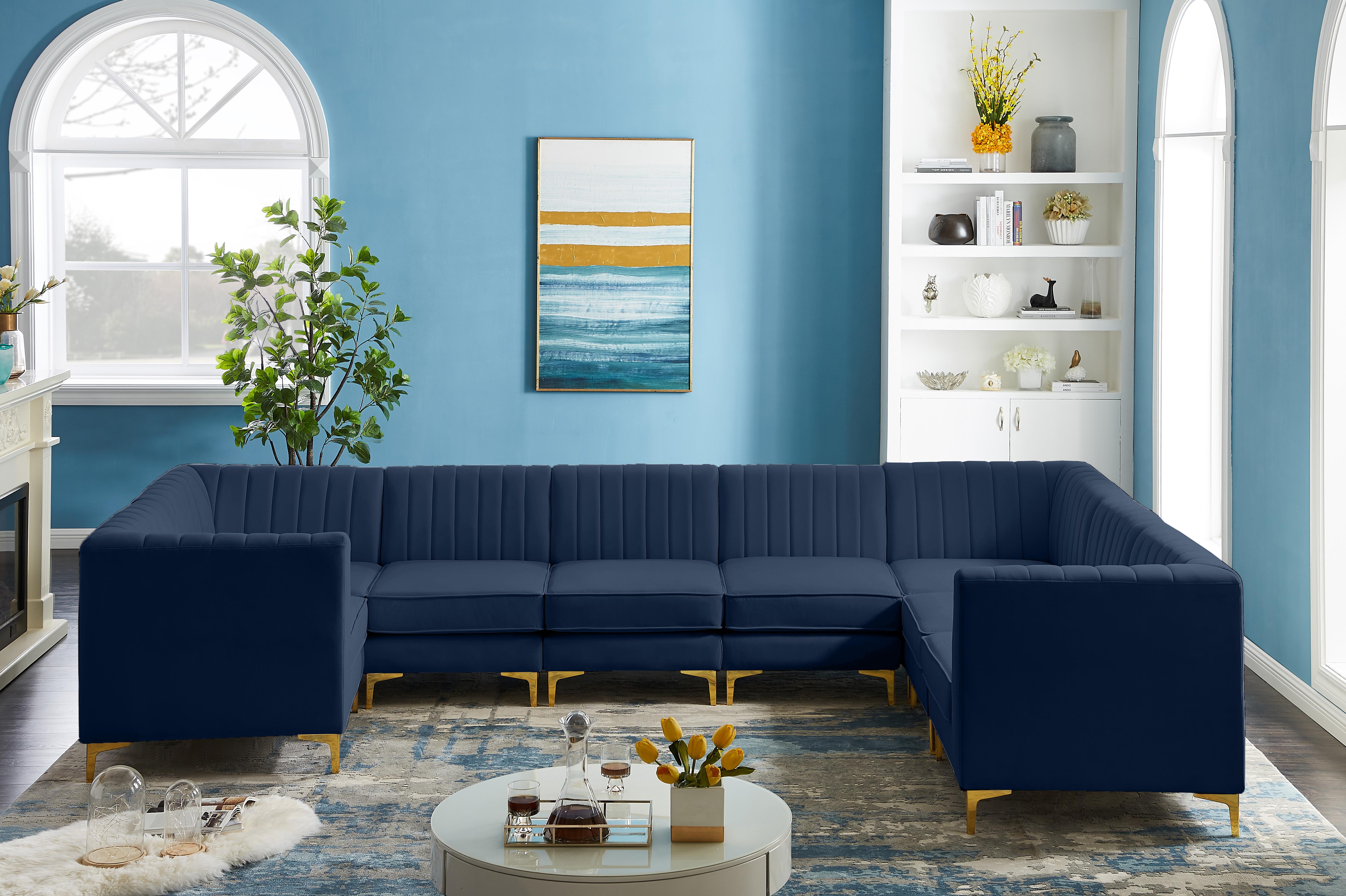 Alina Navy Velvet Modular Sectional