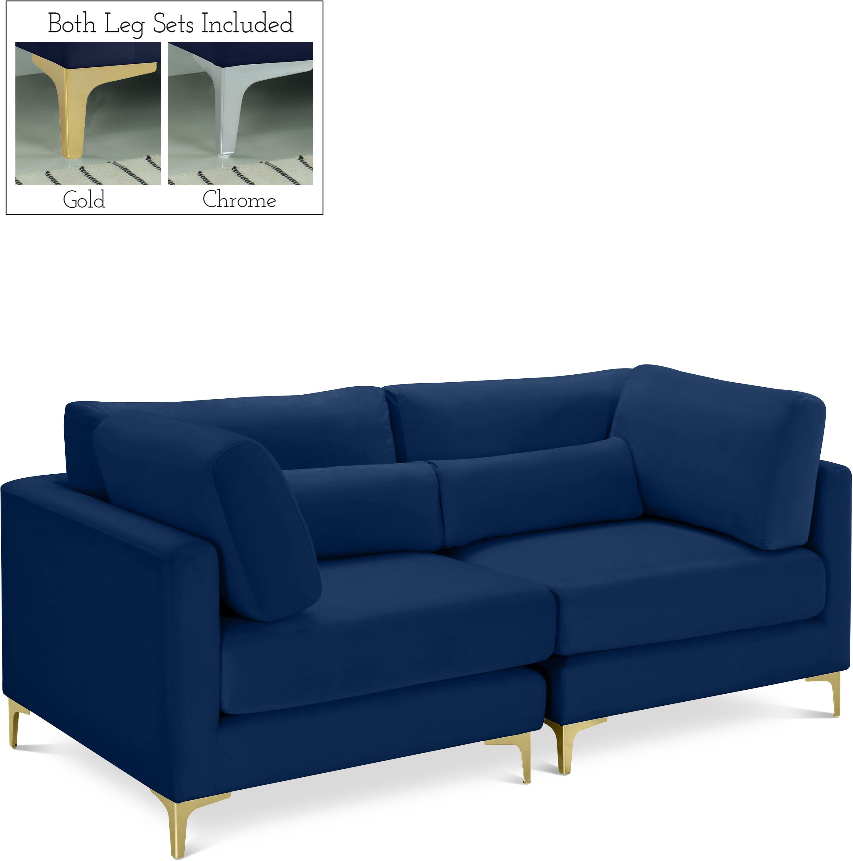 Julia Navy Velvet Modular Sofa image